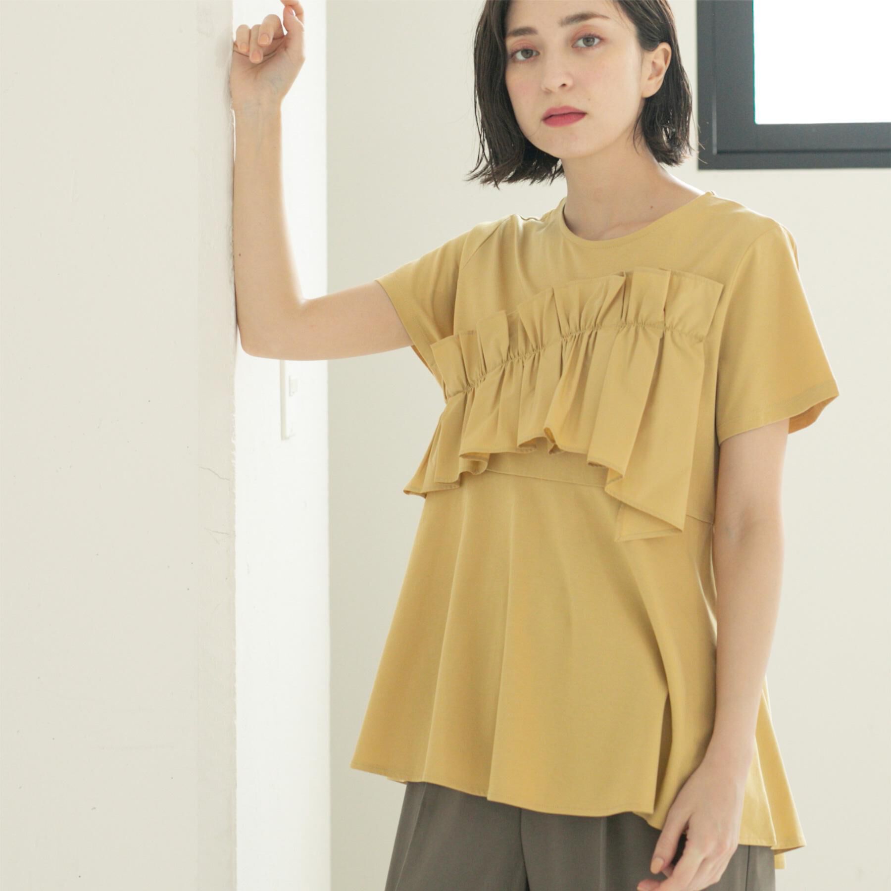 OPAQUE.CLIP「フリルドッキングペプラムトップス【接触冷感/洗濯機洗い可】」|Tシャツ・カットソー|