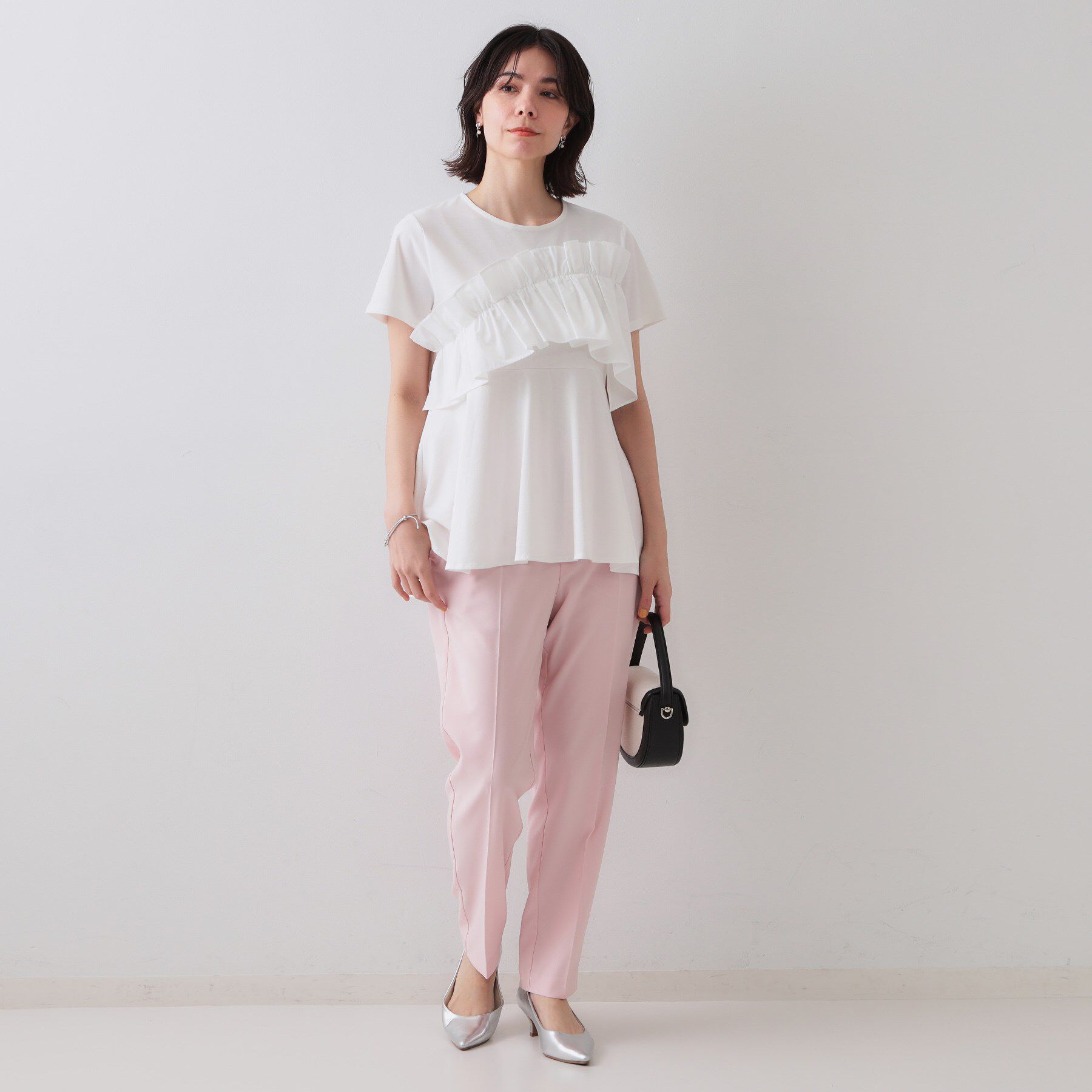 OPAQUE.CLIP「フリルドッキングペプラムトップス【接触冷感/洗濯機洗い可】」|Tシャツ・カットソー|