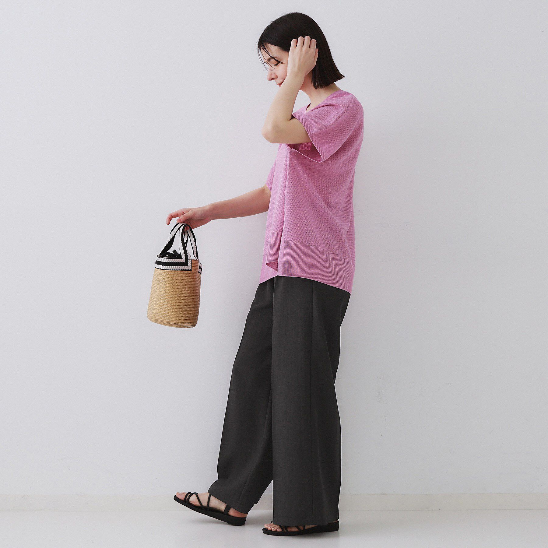 OPAQUE.CLIP「ウエストサテン使いイージーワイドパンツ【洗濯機洗い可】」|その他|