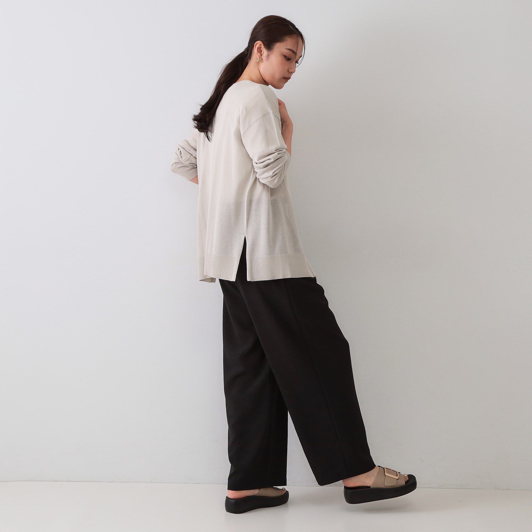 OPAQUE.CLIP「ミドル丈トッパーニットカーディガン【洗濯機洗い可/接触冷感/抗ピル】」|カーディガン|