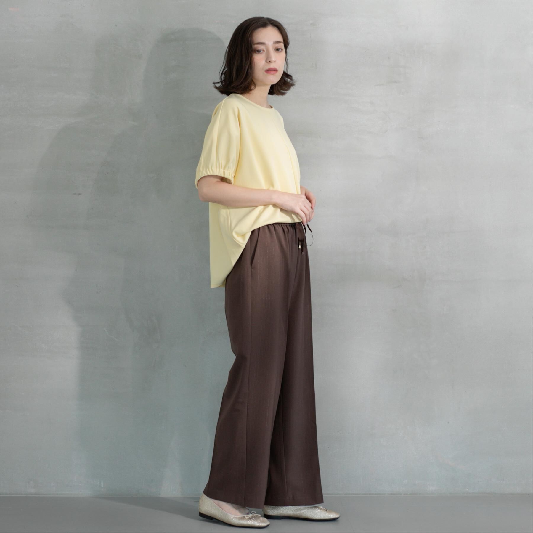 OPAQUE.CLIP「ラメストライプイージーワイドパンツ/セットアップ可【洗濯機洗い可/防シワ/吸水速乾】」|その他|