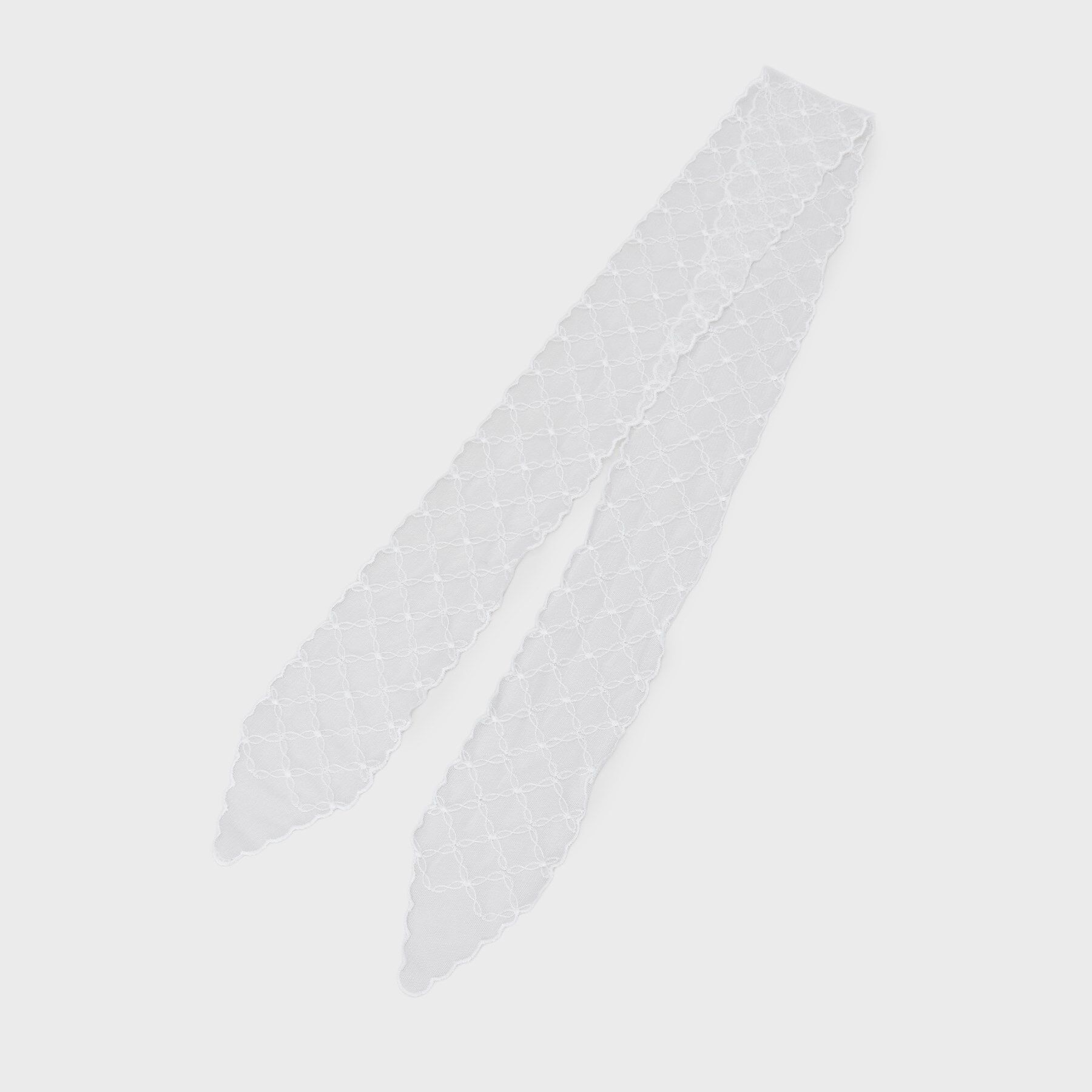 OPAQUE.CLIP「シアーレーススカラップスカーフ」|バンダナ・スカーフ|オフホワイト(003