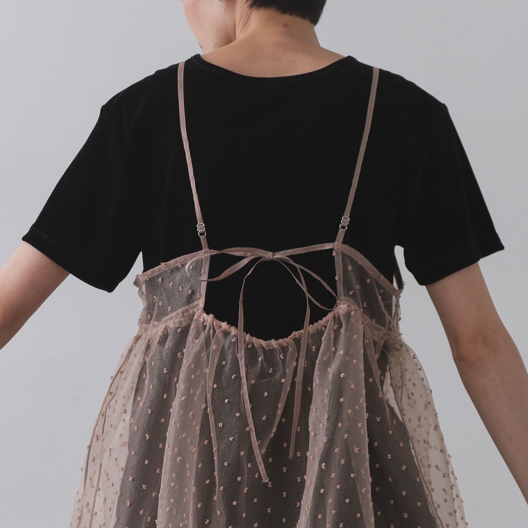 OPAQUE.CLIP「シアードットレイヤードキャミワンピース【洗濯機洗い可】」|ワンピース|