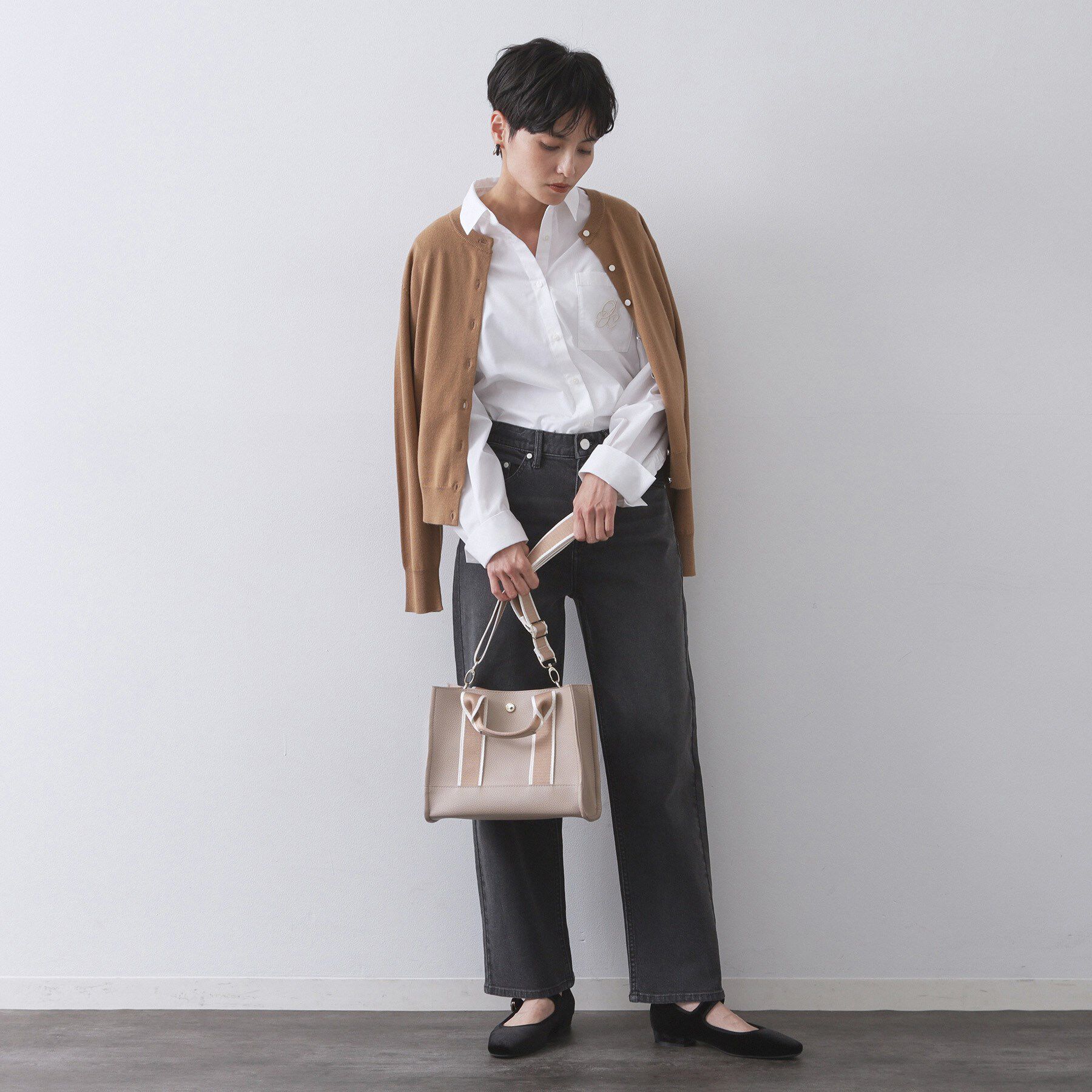 OPAQUE.CLIP「【軽量/2WAY】ラインテープスクエアミドルトートバッグ」|トートバッグ|