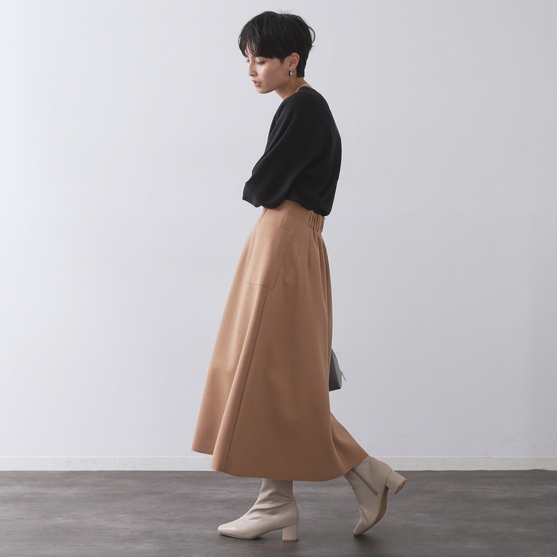 OPAQUE.CLIP「ラグランクルーネックニット/エクストラファインメリノウール【THEシリーズ/洗濯機OK】」|ニット・セーター|