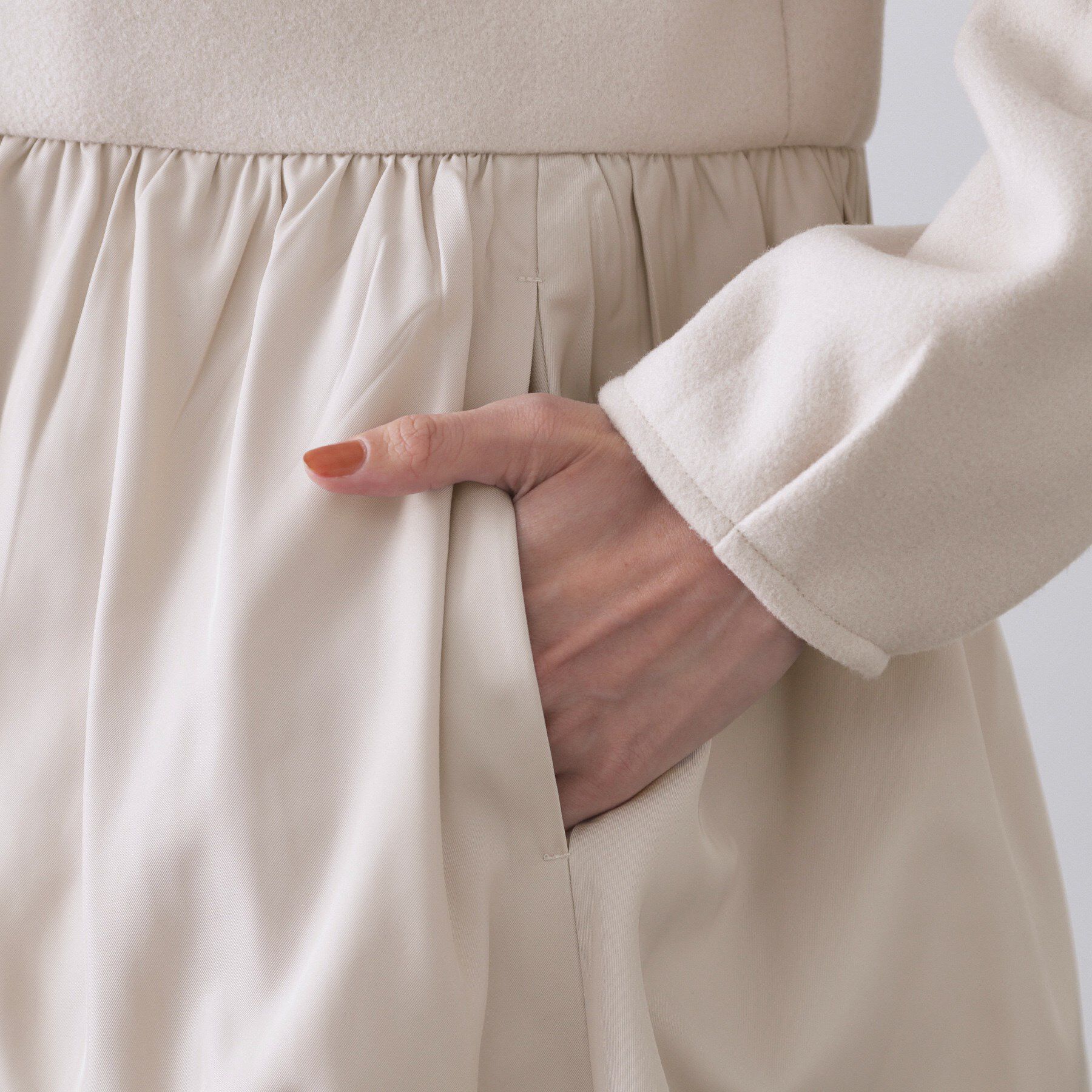 OPAQUE.CLIP「ウールライクペプラムドッキングアウター【洗濯機洗い可】」|ノーカラーコート|