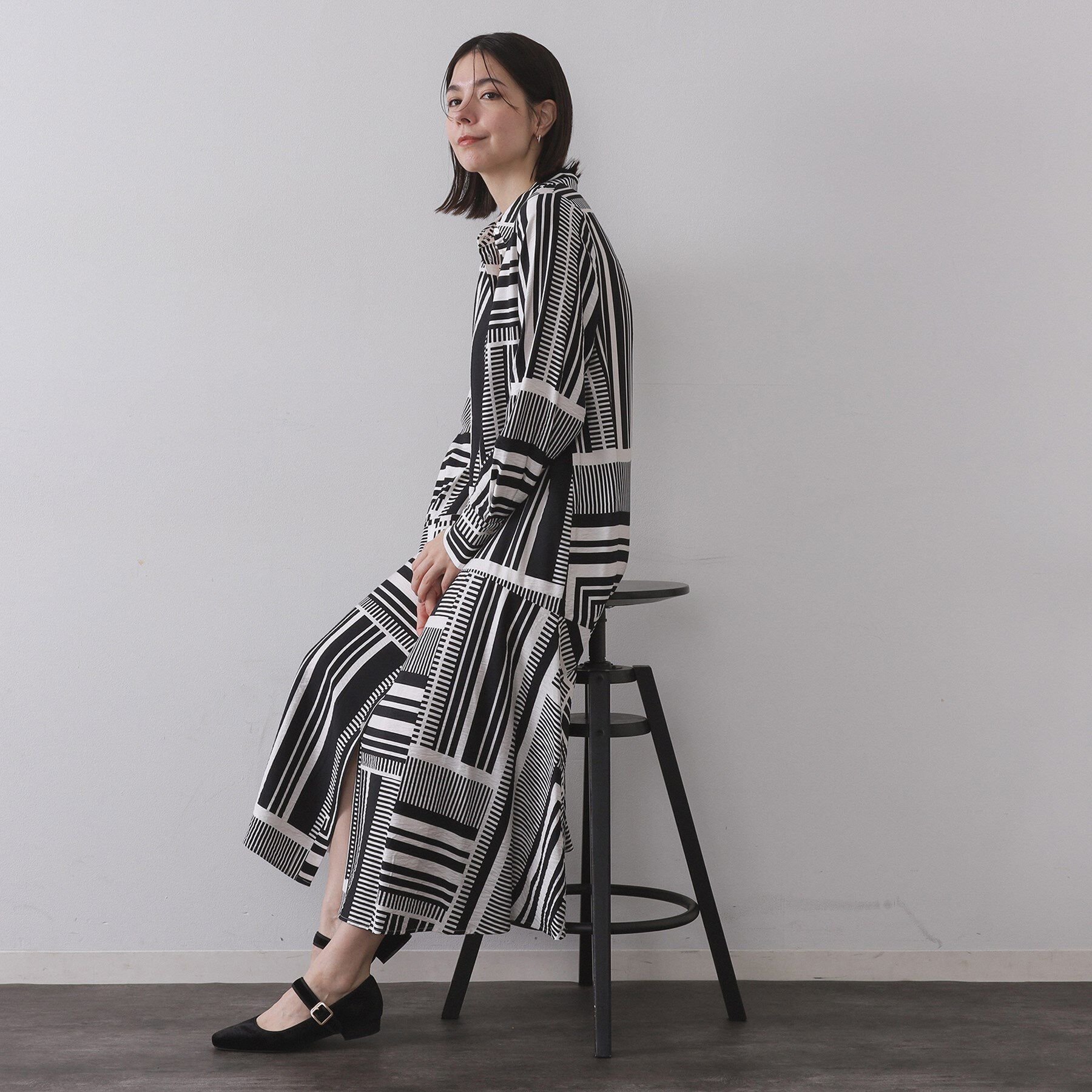 OPAQUE.CLIP「ジオメトリック柄ワンピース」|ワンピース|