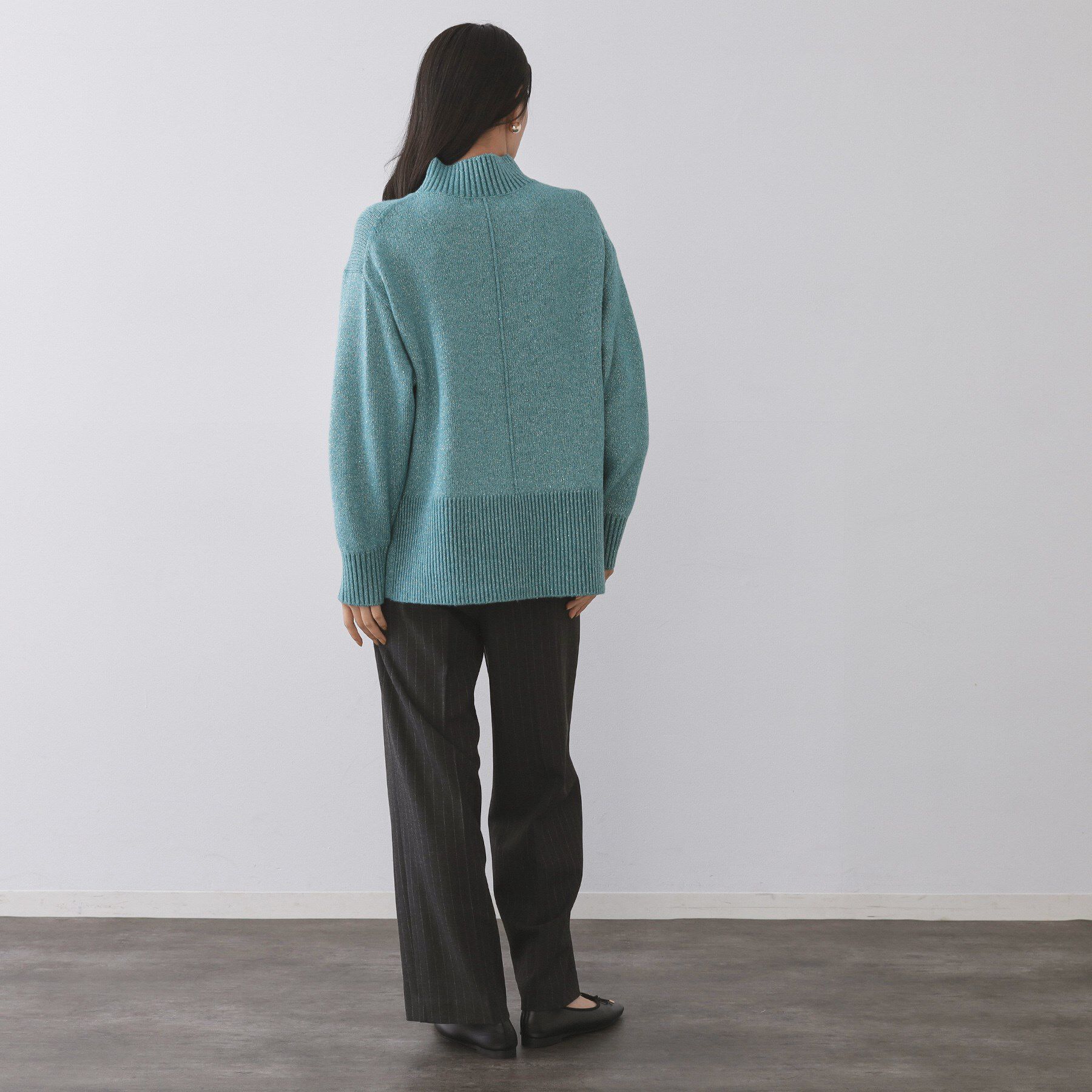 OPAQUE.CLIP「ラメスパンコールハイネックニット/セットアップ対応可【洗濯機OK】」|ニット・セーター|