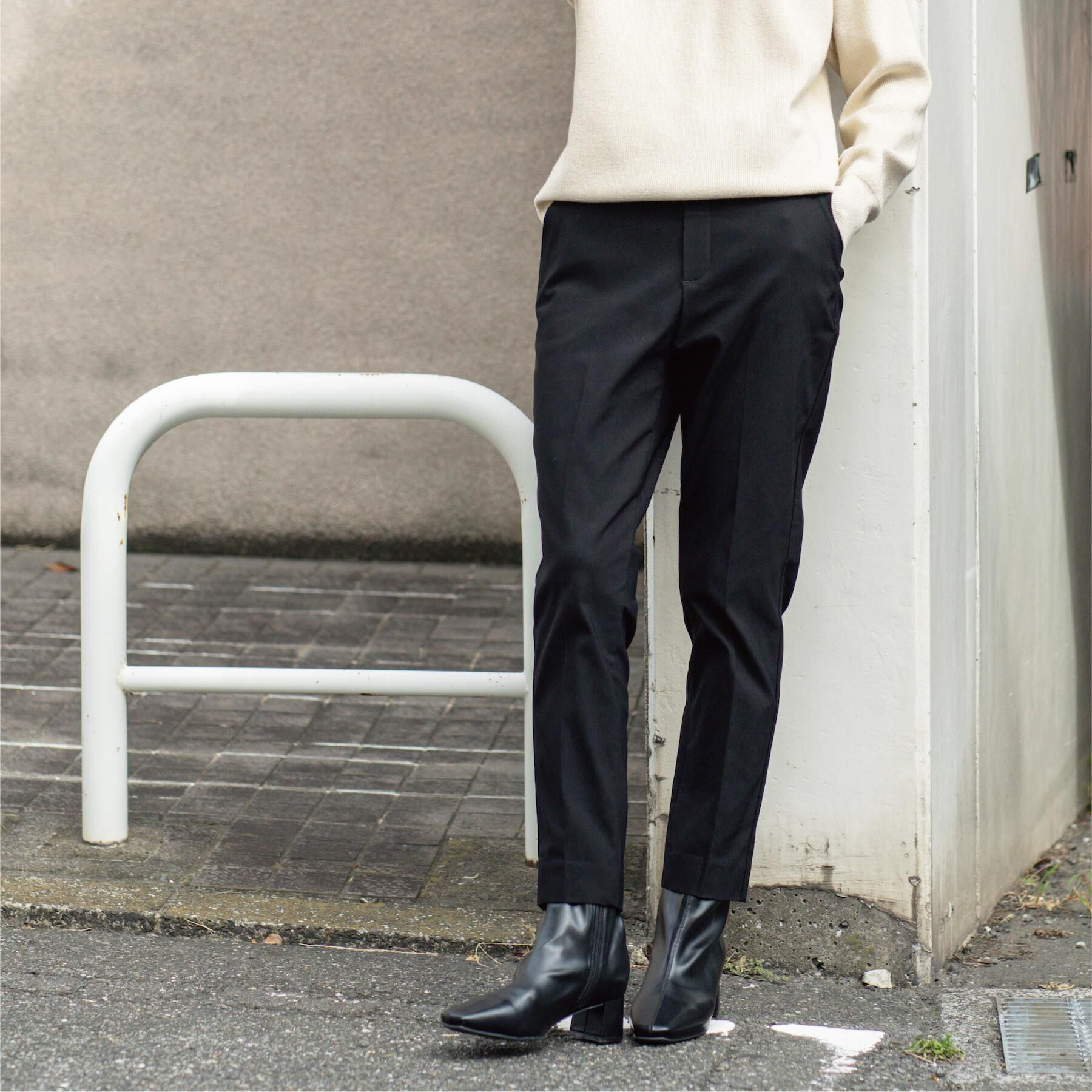 OPAQUE.CLIP「裏起毛ハイストレッチイージーテーパードパンツ【洗濯機OK】」|その他|ブラック(019)