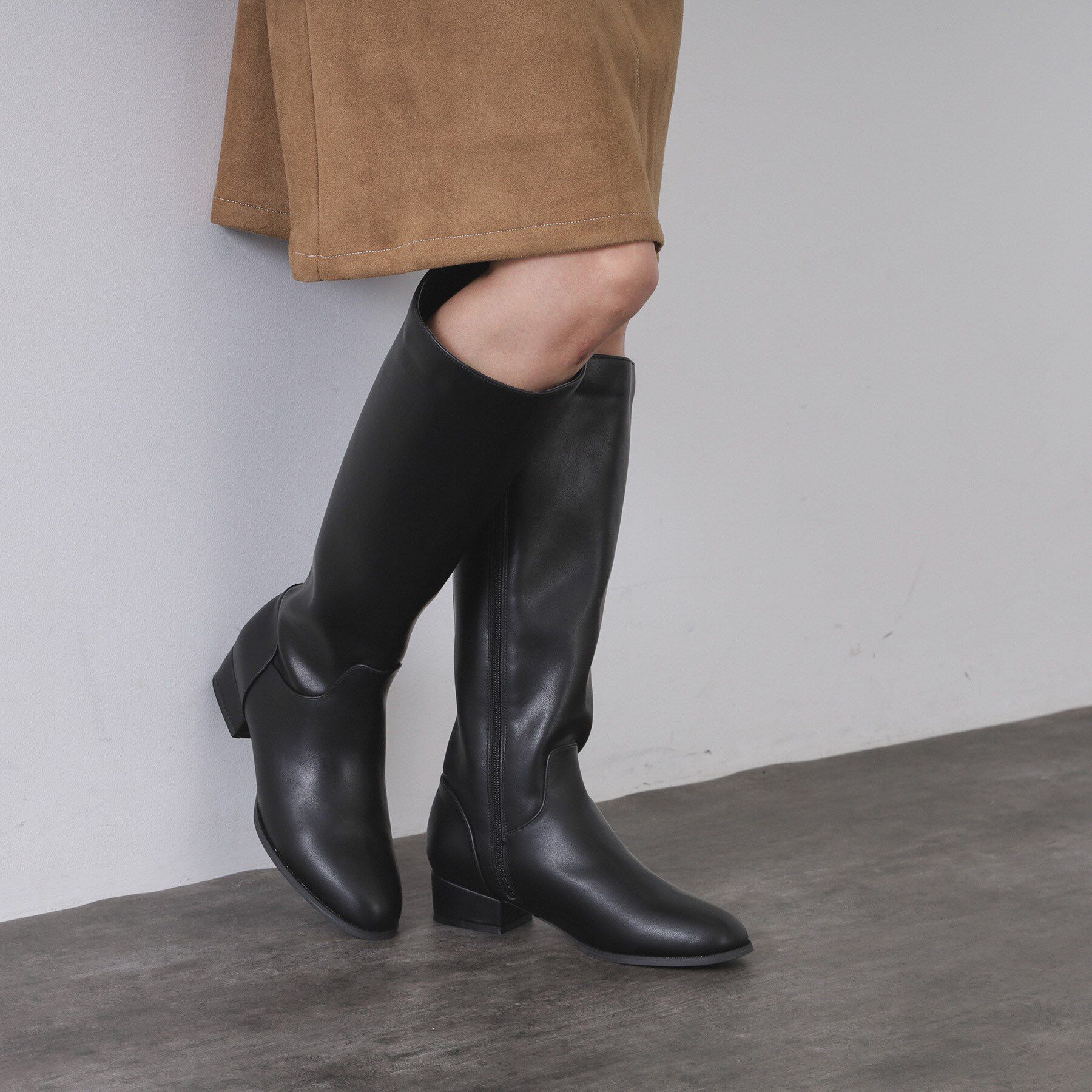 OPAQUE.CLIP「レザー調ロングブーツ」|ショートブーツ|