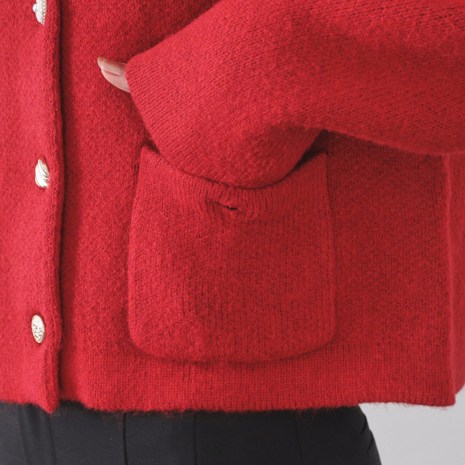 OPAQUE.CLIP「ビジューボタンニットカーディガン【洗える】」|カーディガン|