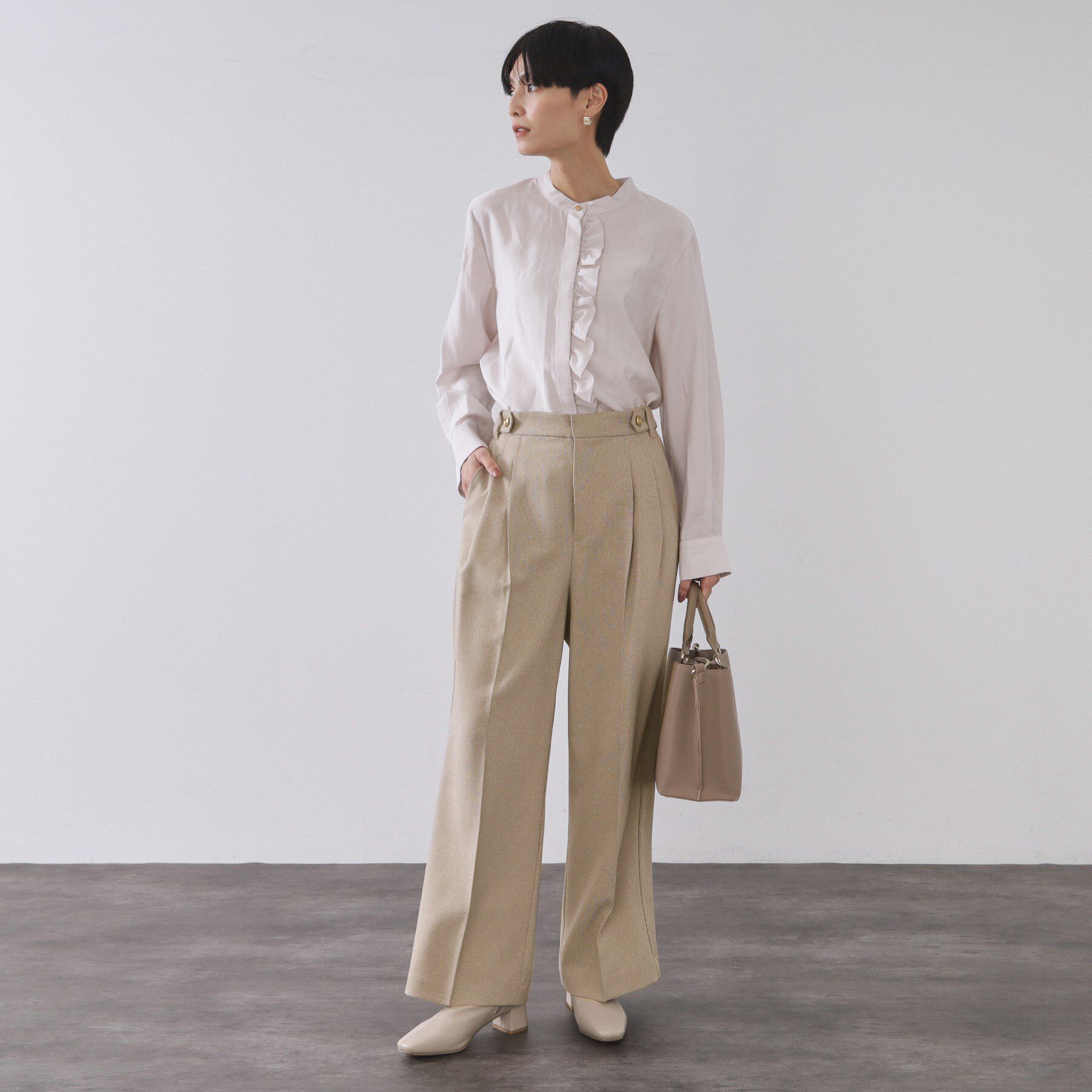 OPAQUE.CLIP「ストレッチタックワイドパンツ/セットアップ対応可【洗濯機OK】」|その他|