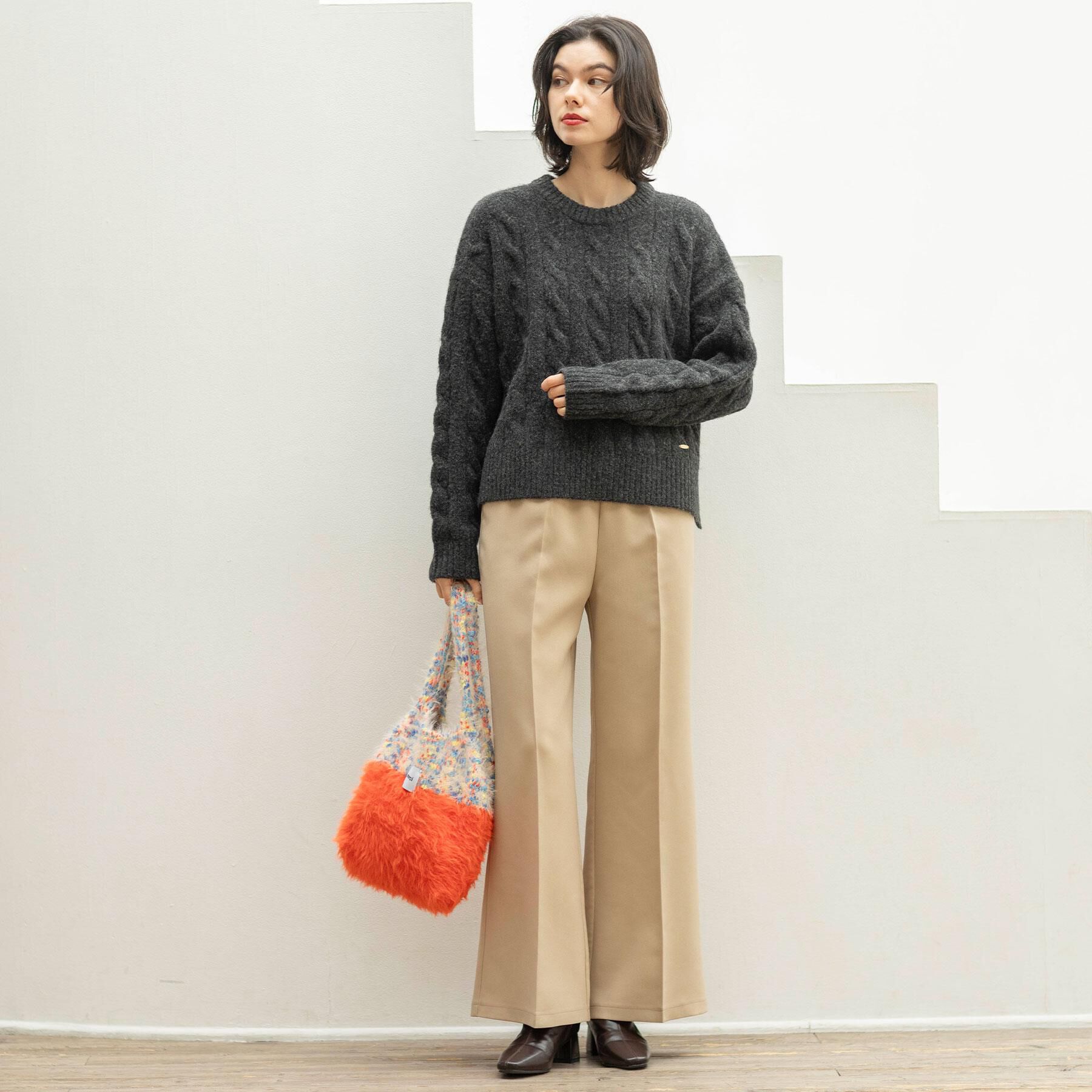 OPAQUE.CLIP「フェザーヤーンマルチカラーニットバッグ」|トートバッグ|