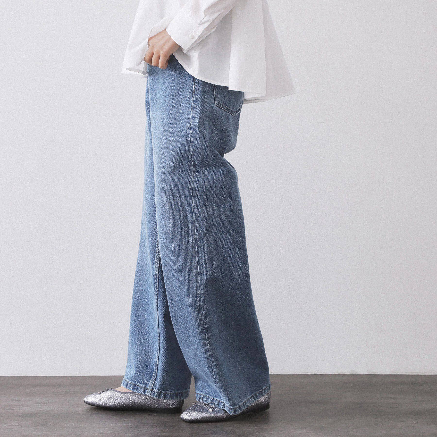 OPAQUE.CLIP「ストレートデニムパンツ【洗濯機OK】《S～LL》」|デニム|
