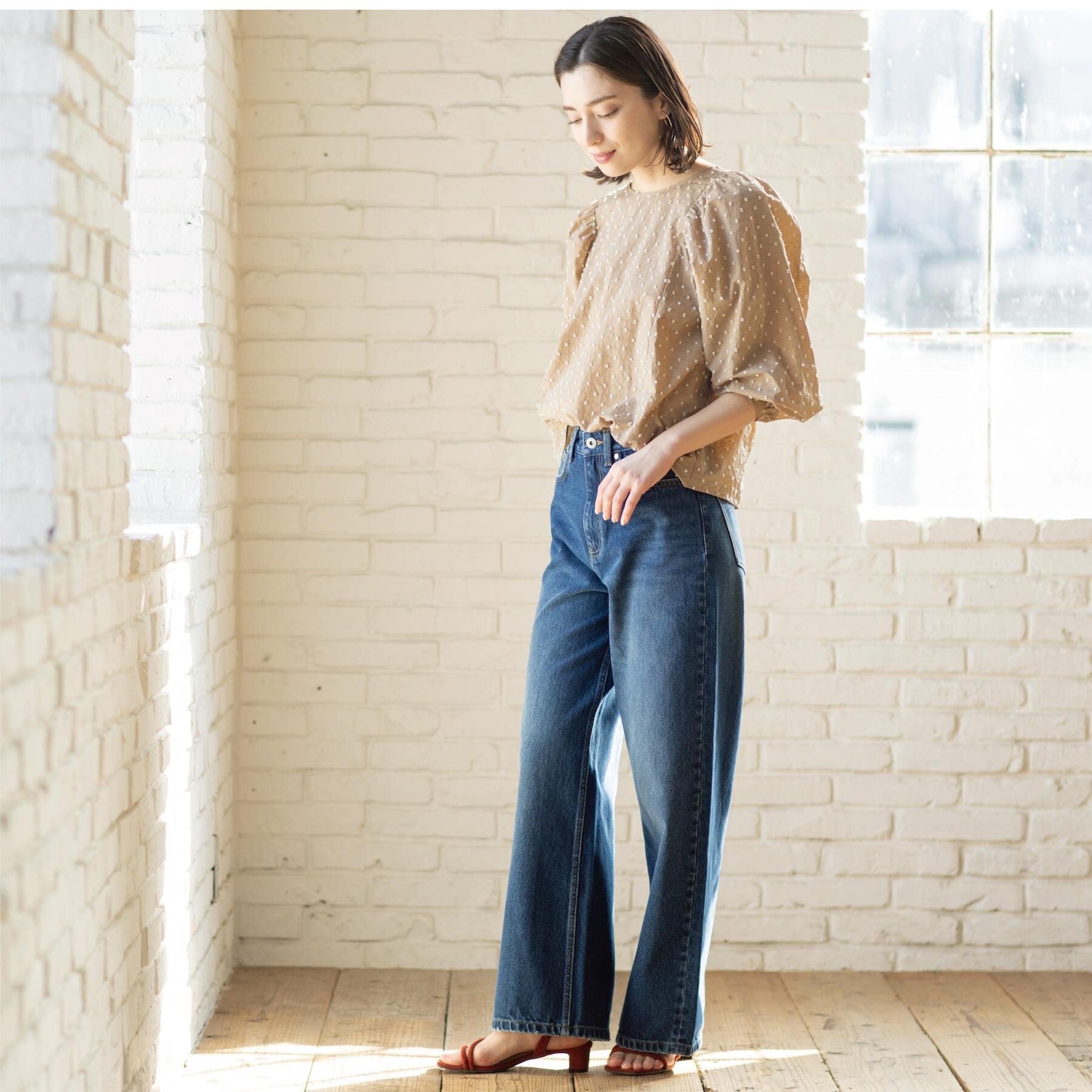 OPAQUE.CLIP「ストレートデニムパンツ【洗濯機OK】《S～LL》」|デニム|