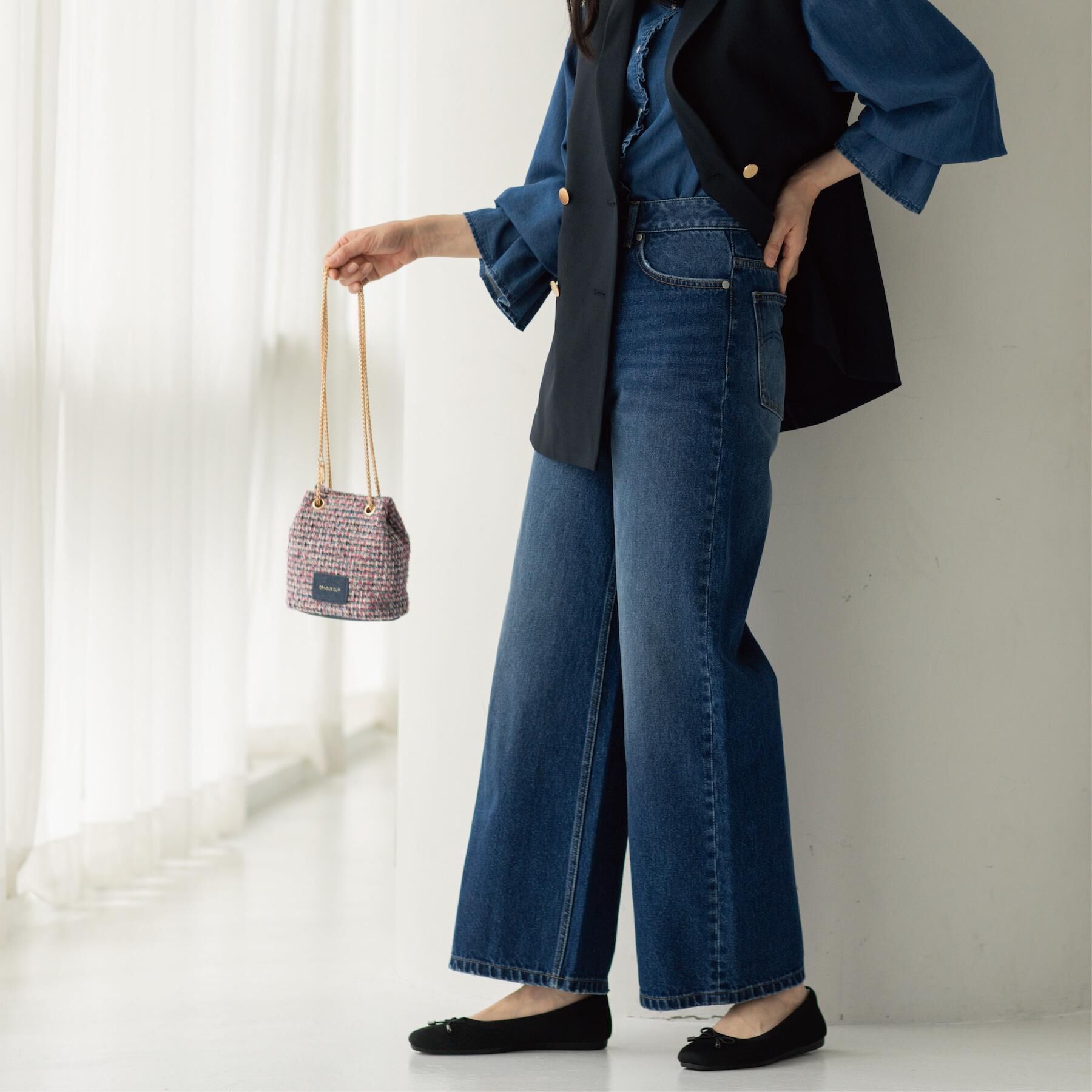 OPAQUE.CLIP「ストレートデニムパンツ【洗濯機OK】《S～LL》」|デニム|