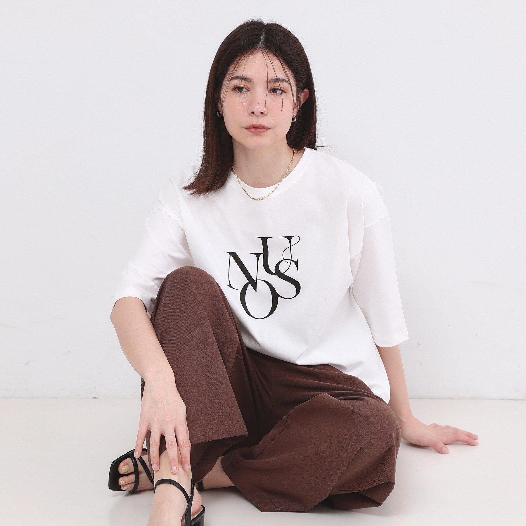 OPAQUE.CLIP「リラクシーロゴプリントTシャツ【洗濯機OK】」|Tシャツ・カットソー|