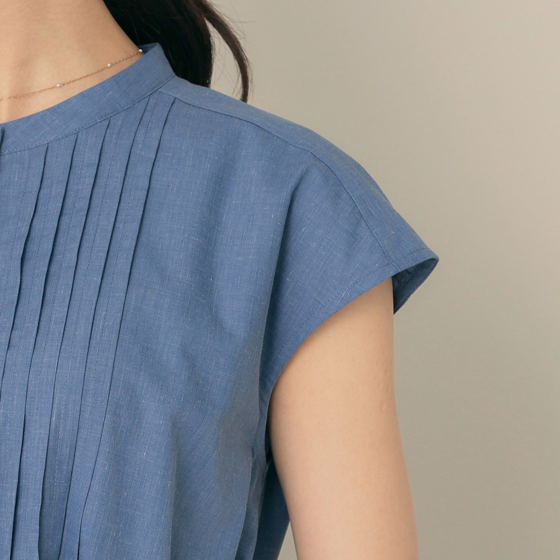 Couture broach「【Aライン・細見え】フロントタックシャツワンピース」|ワンピース|