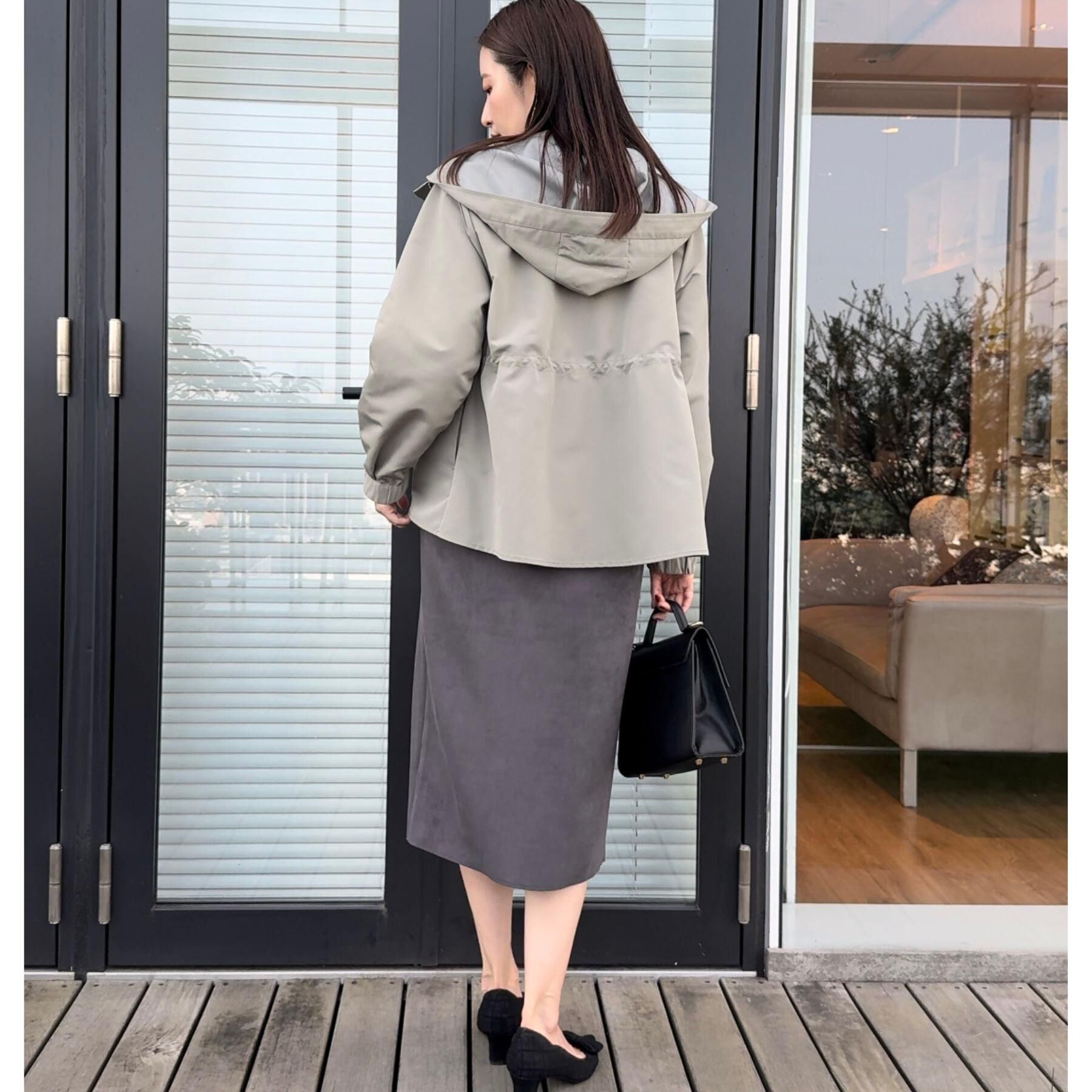 Couture broach「【洗える・ストレッチ・通勤】スエード調ダンボールIラインスカート」|スカート|