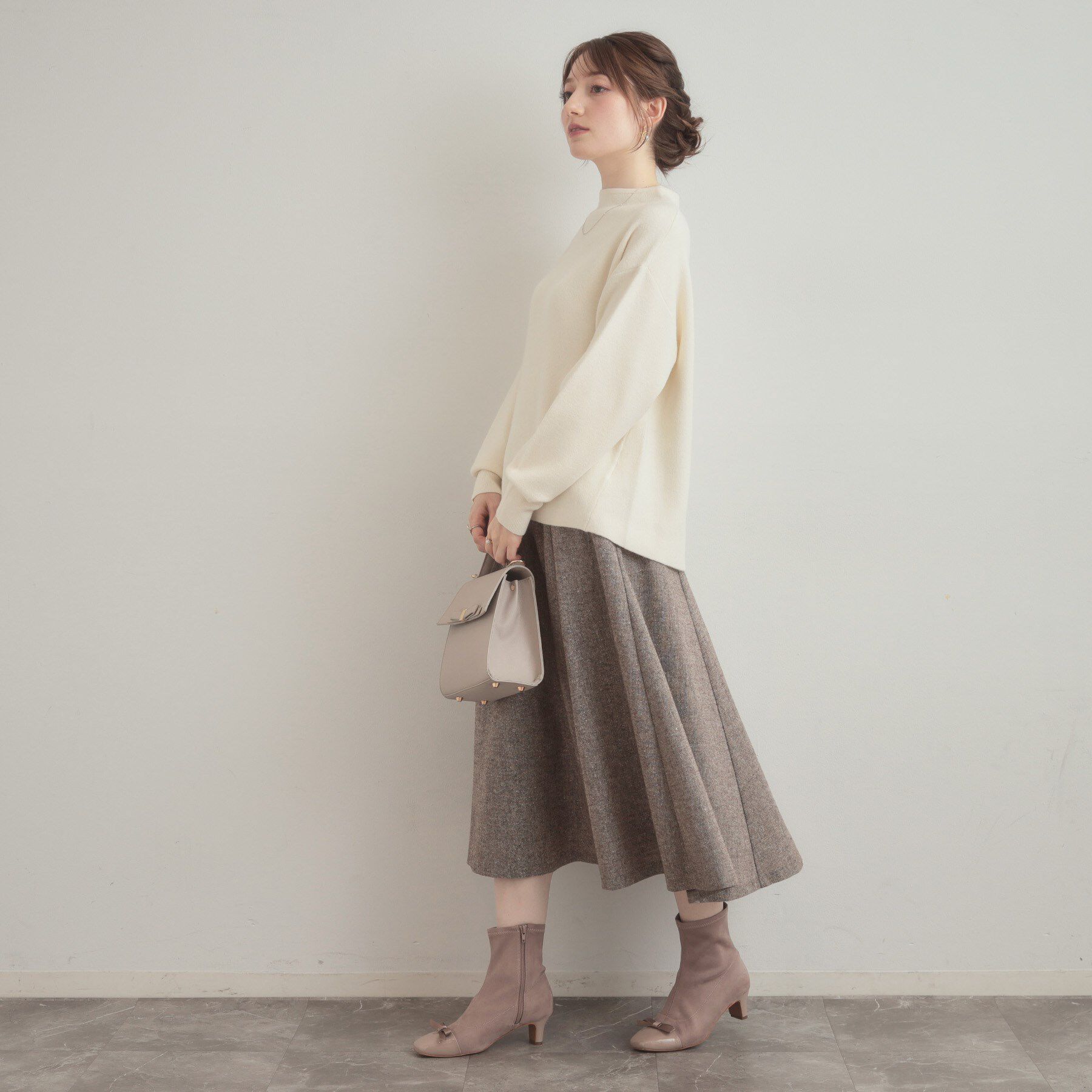 Couture broach「【ゆるふわ・通勤】リッシュアンゴラ バックパール調ニット」|ニット・セーター|