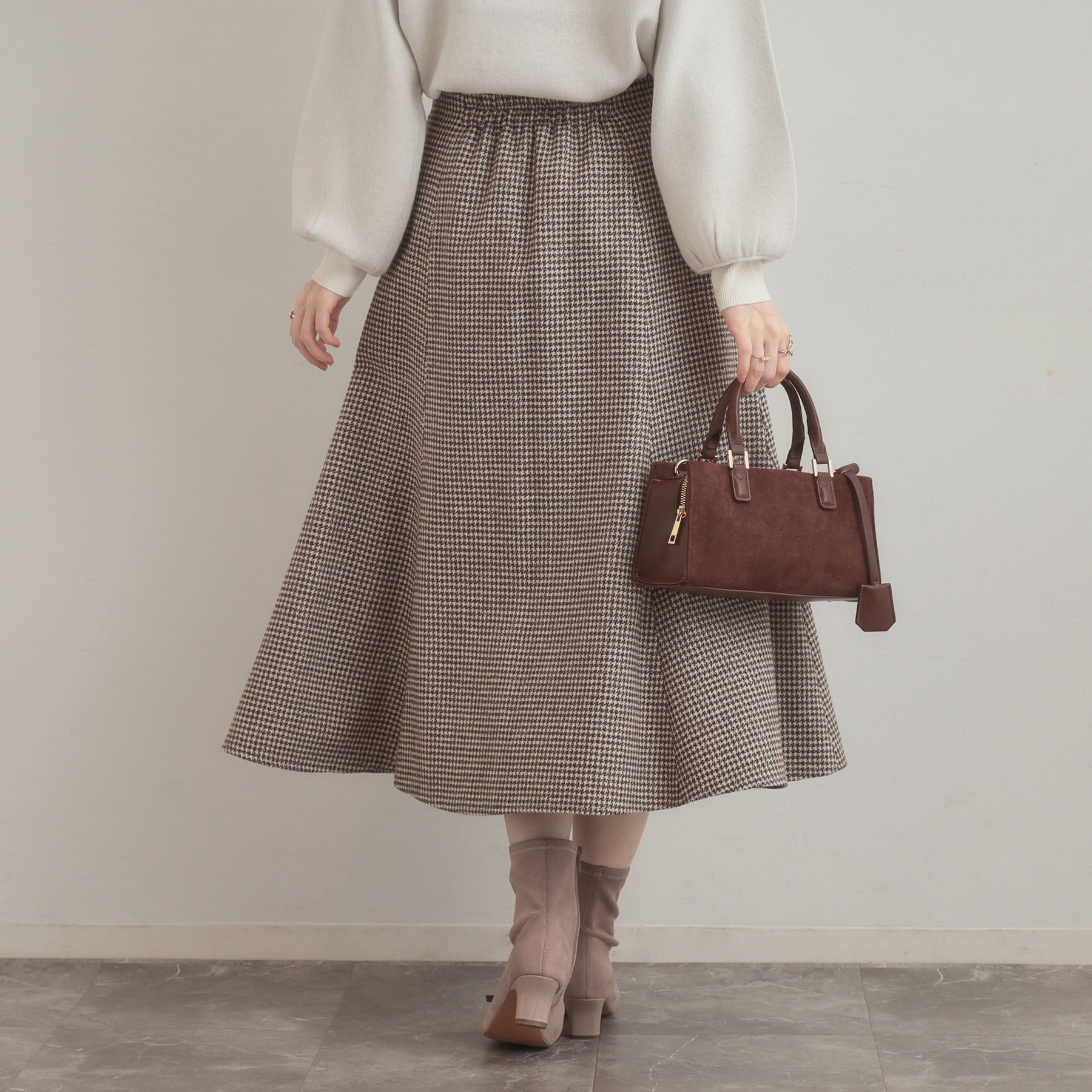 Couture broach「【クラシカル・パッと目を惹く】ラメ千鳥 マーメイド フレアスカート」|スカート|