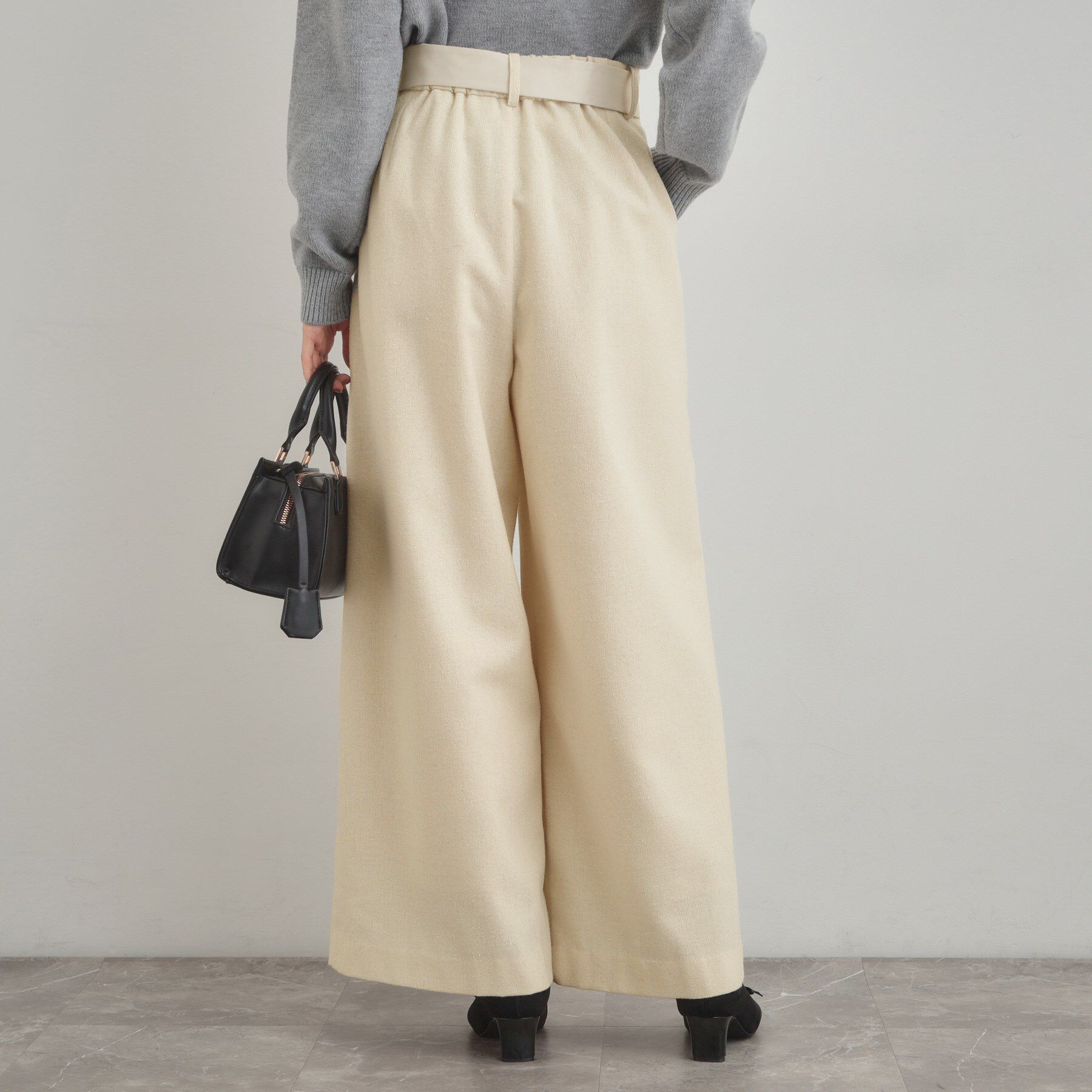 Couture broach「【上品華やか・通勤】ラメツイード ワイドパンツ」|その他|