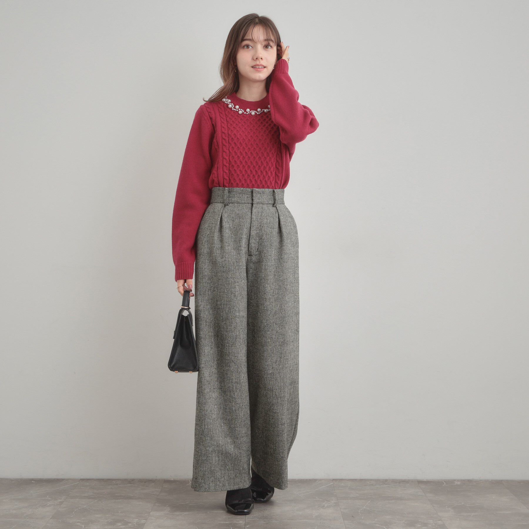 Couture broach「【上品華やか・通勤】ラメツイード ワイドパンツ」|その他|