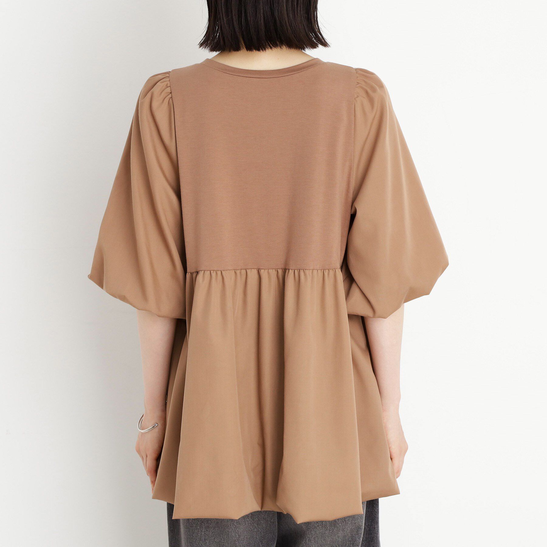 THE SHOP TK「バルーンスリーブペプラムチュニック【洗える】」|Tシャツ・カットソー|