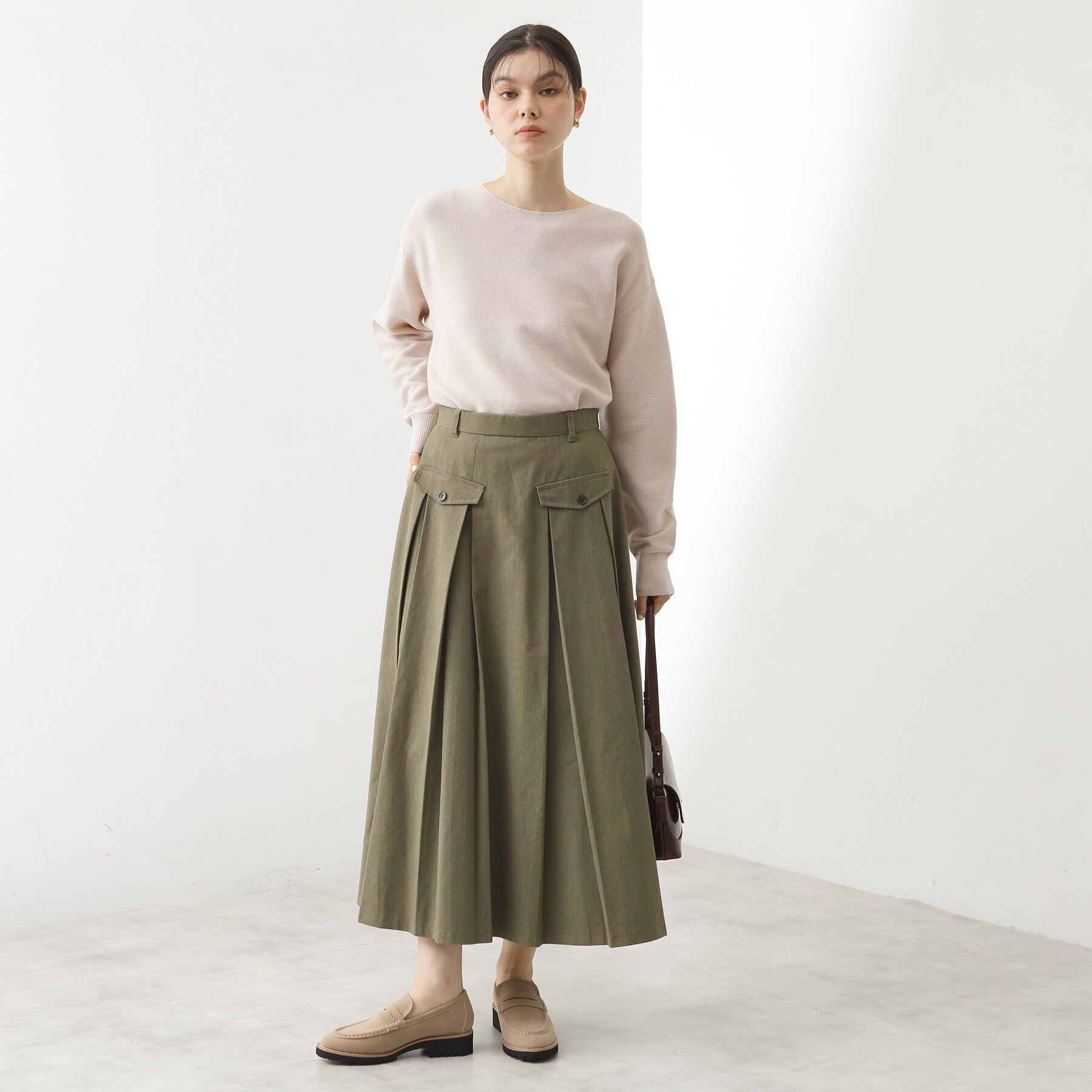 THE SHOP TK「フラップタックスカート【洗える】」|スカート|