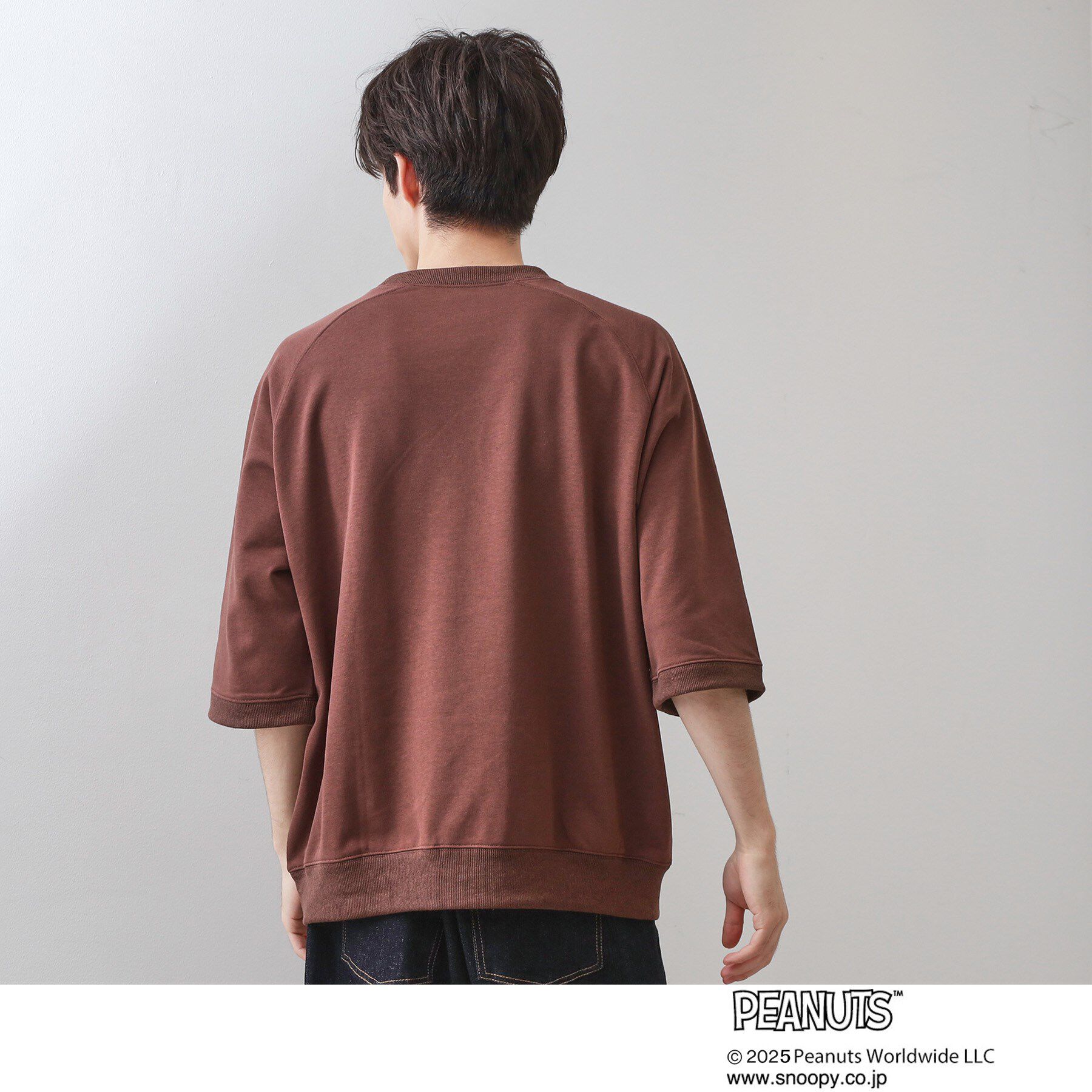 THE SHOP TK「Peanuts スヌーピー 6分袖裏毛スウェット」|Tシャツ・カットソー|