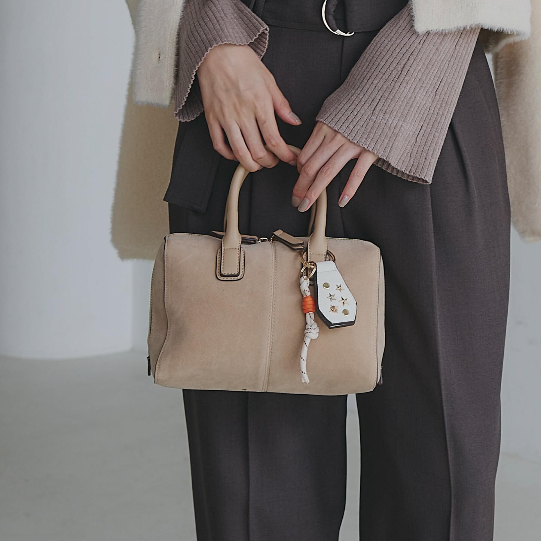 THE SHOP TK「チャーム付きスエードミニボストンバッグ」|ボストンバッグ|