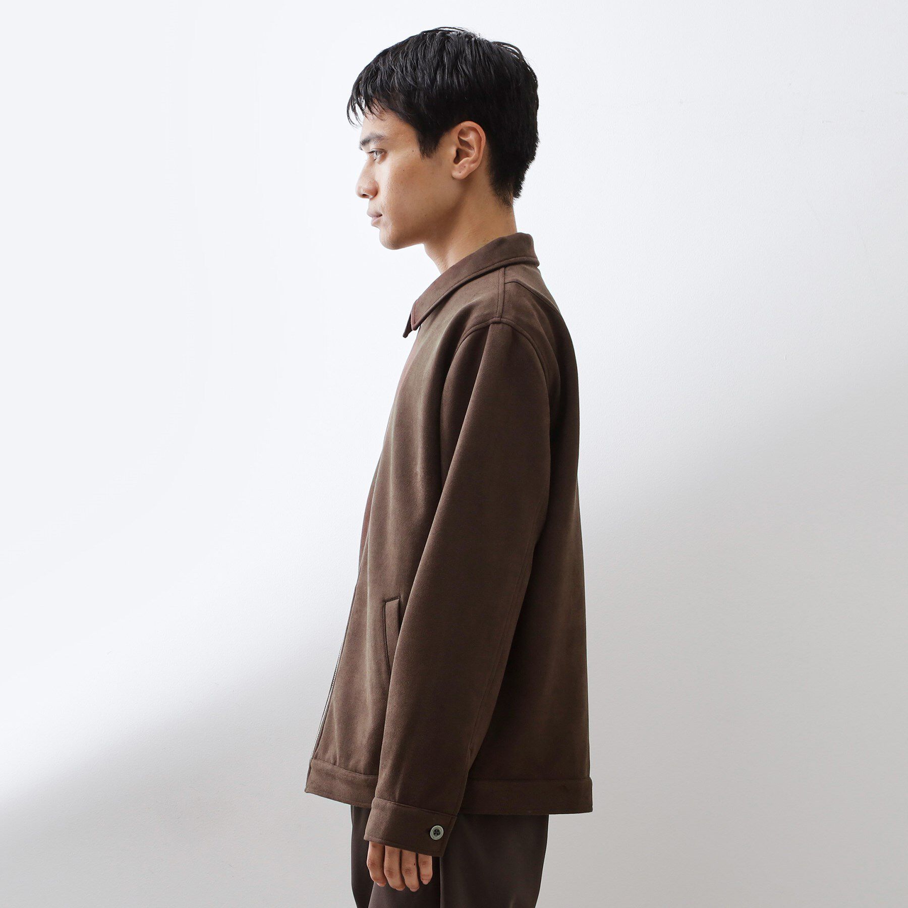 THE SHOP TK「フェイクスエードジップブルゾン【手洗いOK】」|ブルゾン・スタジャン|