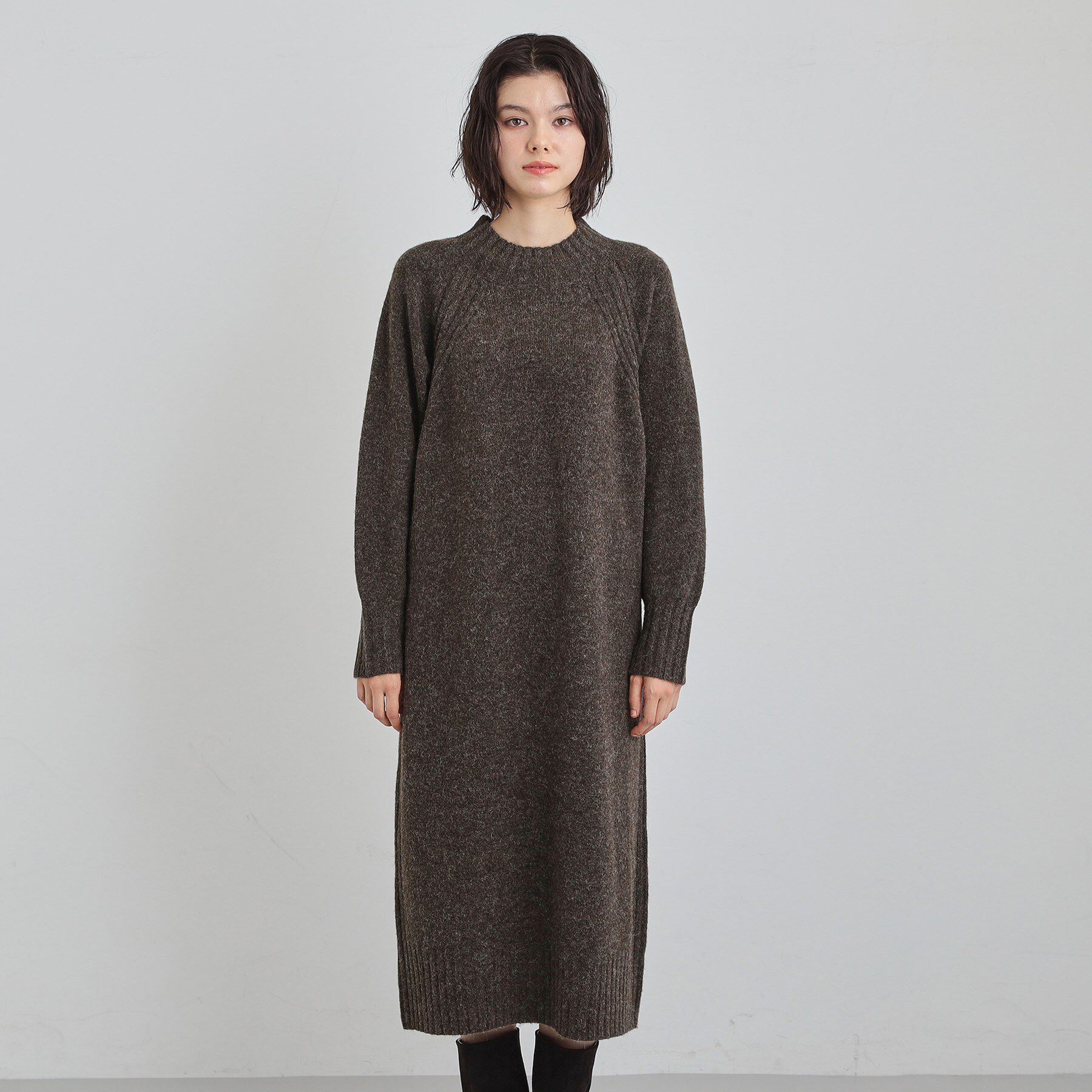 THE SHOP TK「ウール混杢調ハイネックワンピース」|ワンピース|
