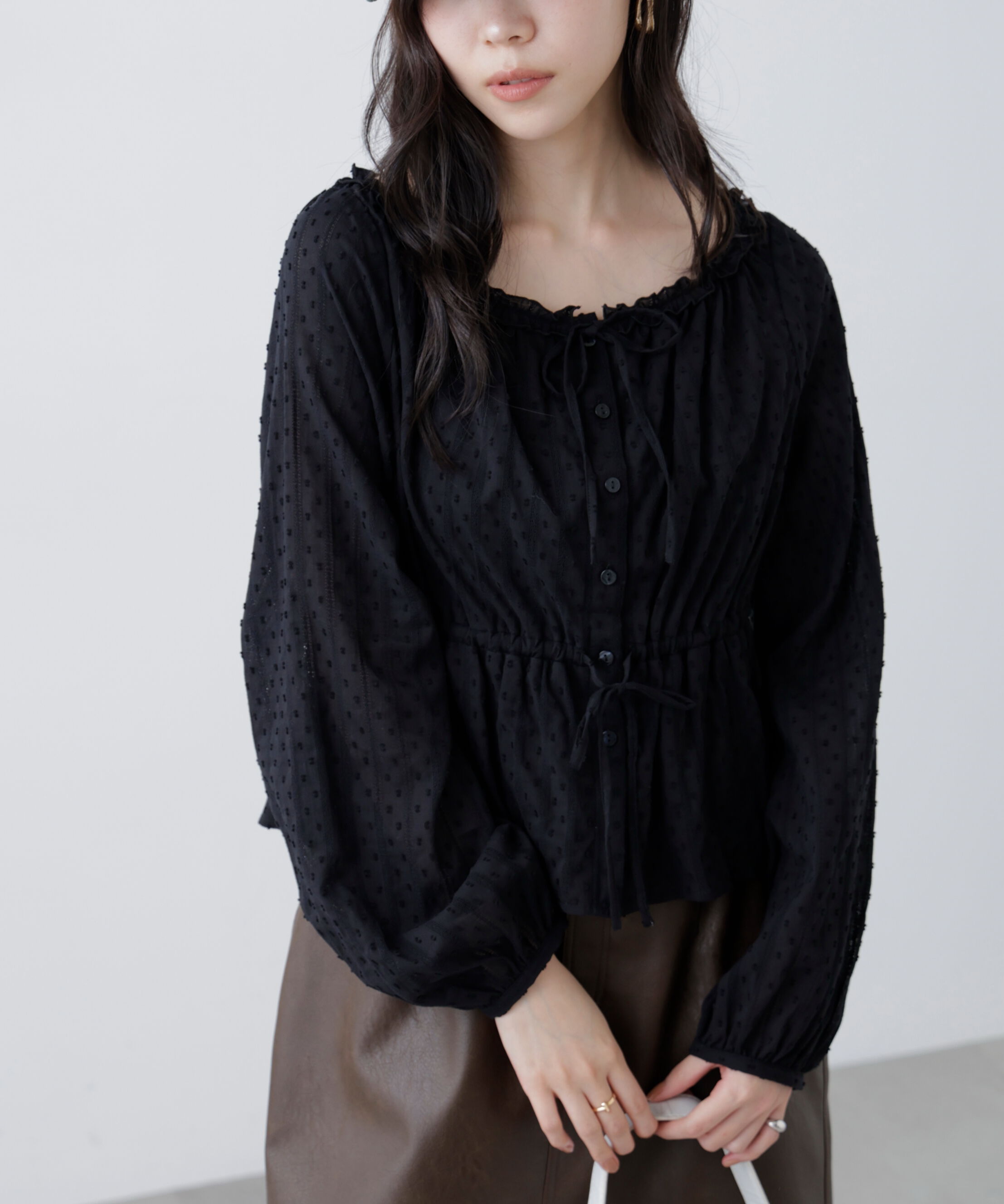  「コットンレースペプラムブラウス」|シャツ・ブラウス|