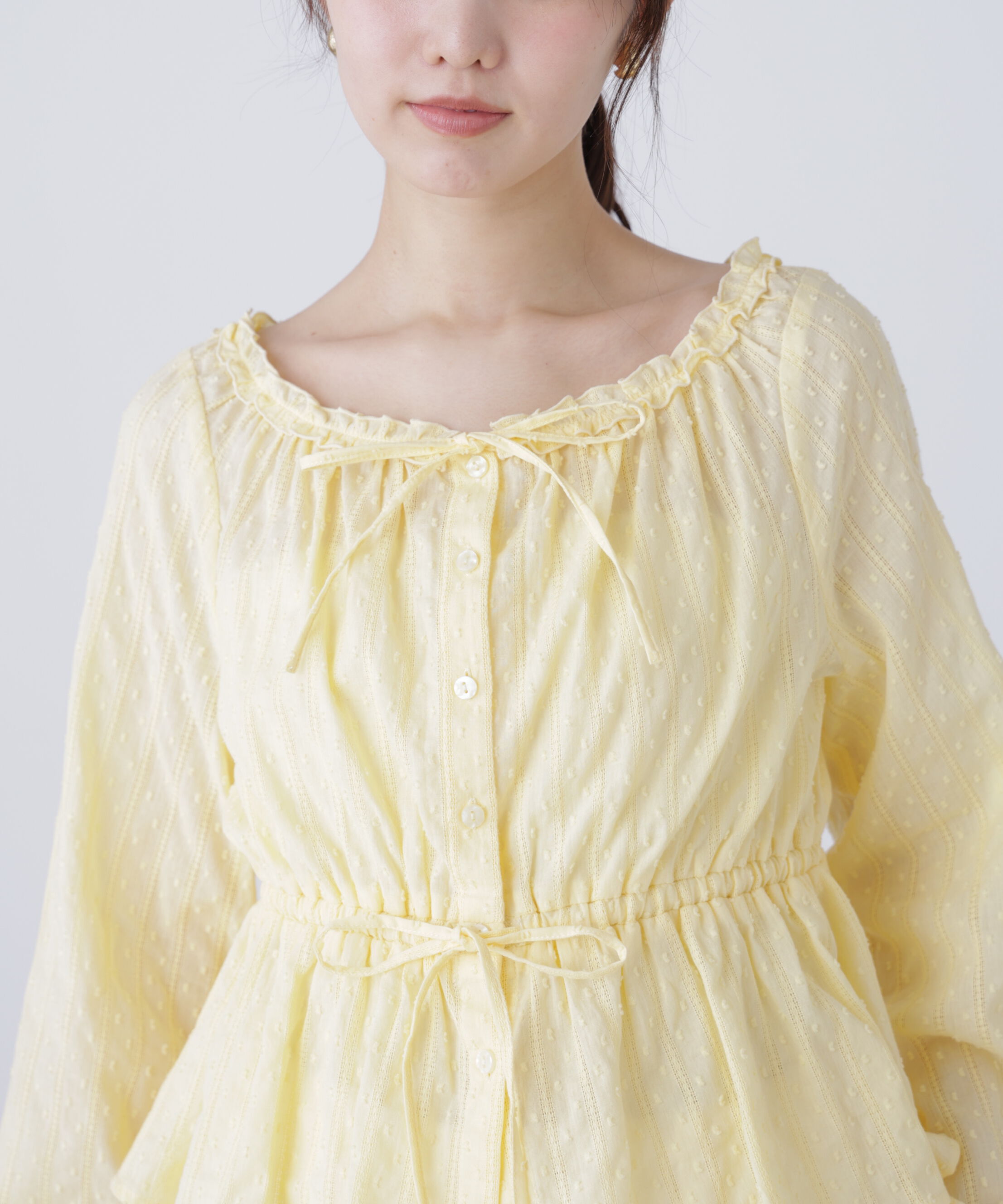  「コットンレースペプラムブラウス」|シャツ・ブラウス|