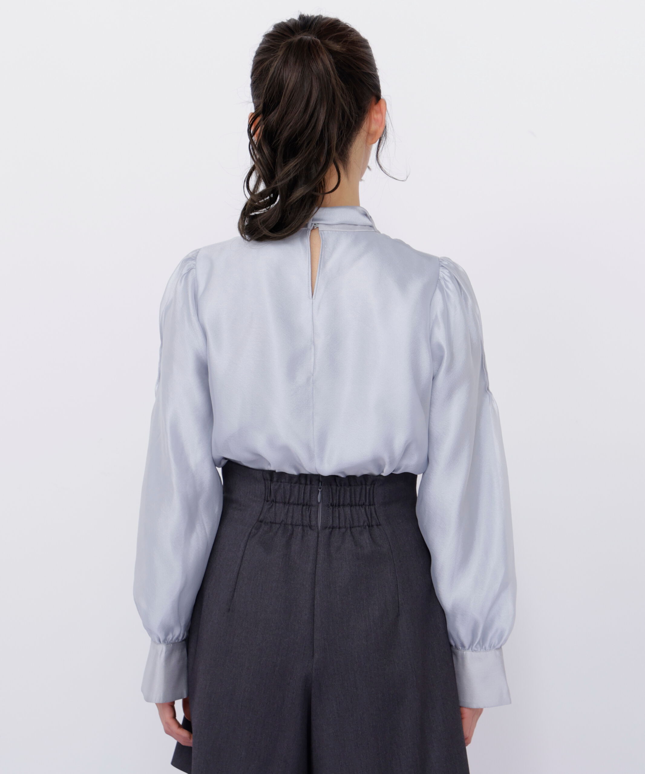  「袖タックシアーボウタイブラウス」|シャツ・ブラウス|