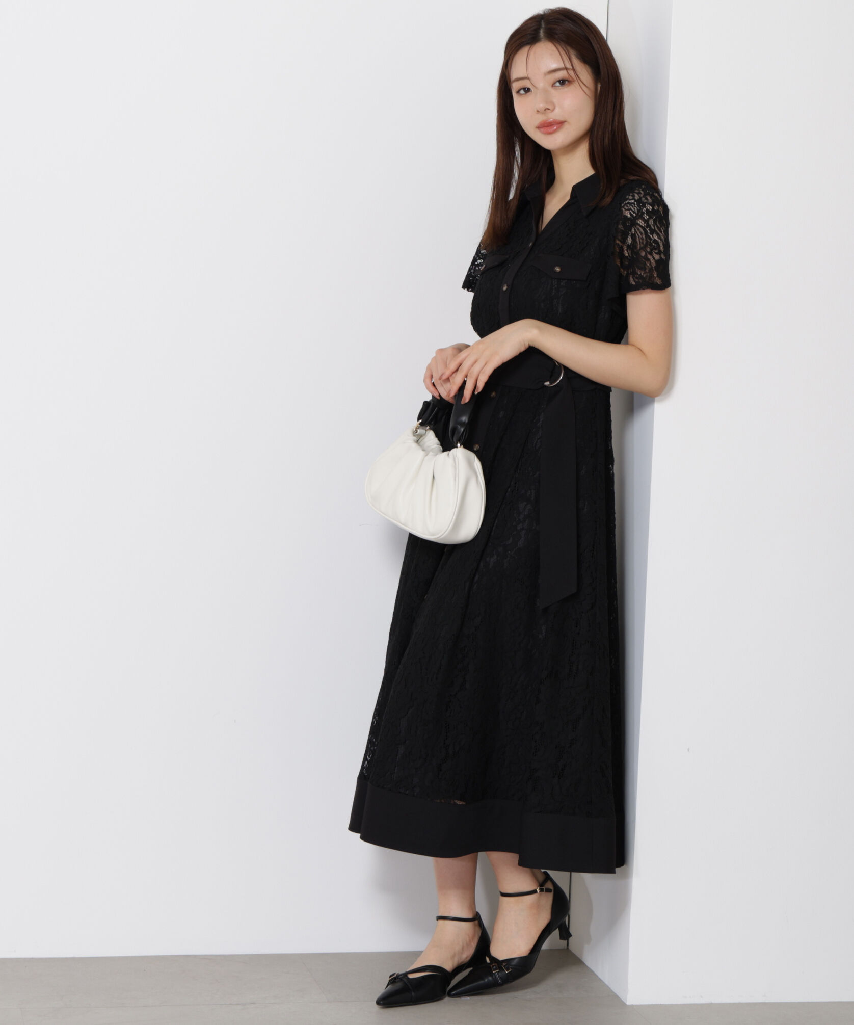 PROPORTION BODY DRESSING「レースシャツワンピース」|ワンピース|