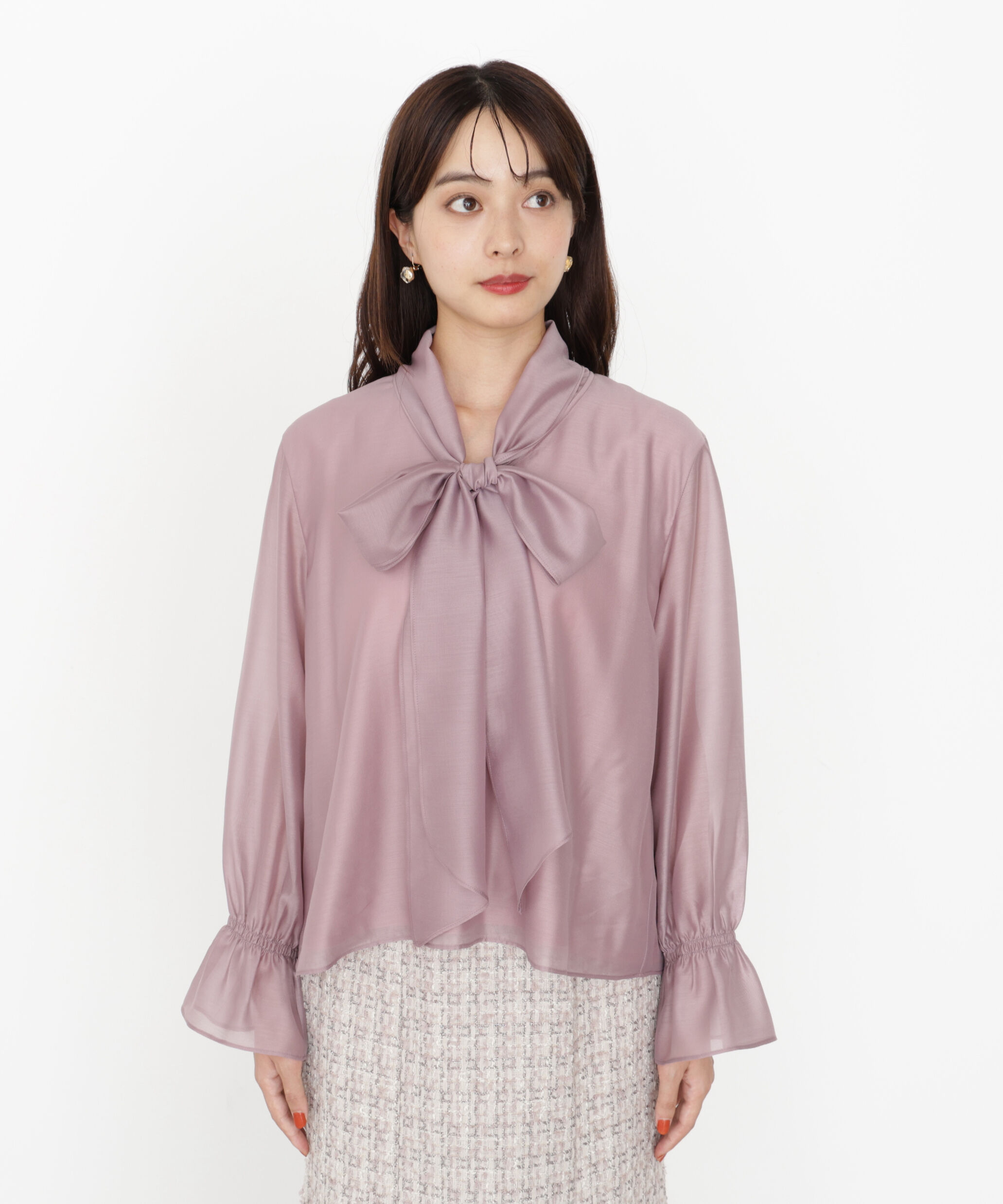 PROPORTION BODY DRESSING「＜ウォッシャブル＞シアーボウタイブラウス 25AW」|シャツ・ブラウス|