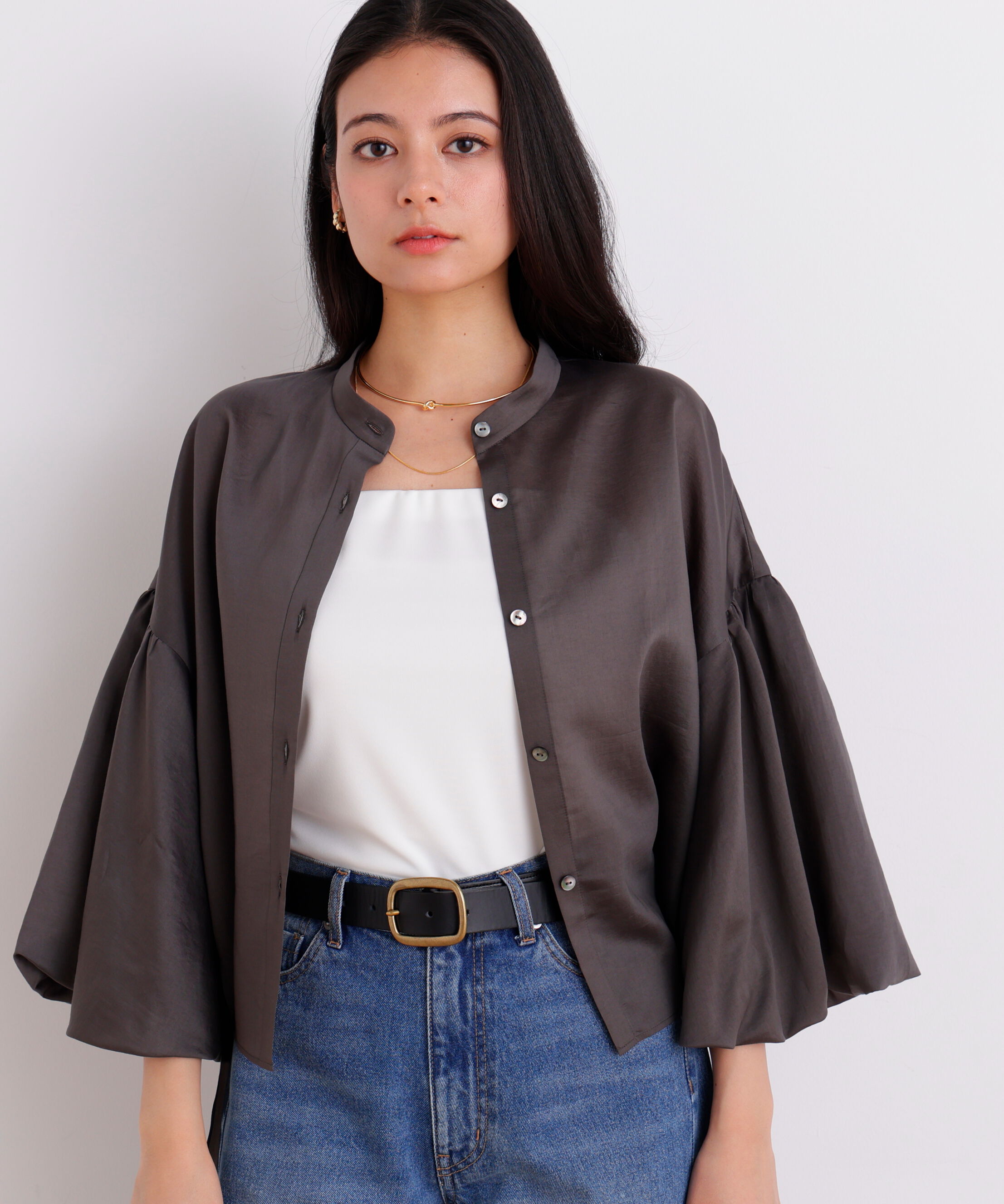  「ギャザーバルーンスリーブブラウス」|シャツ・ブラウス|