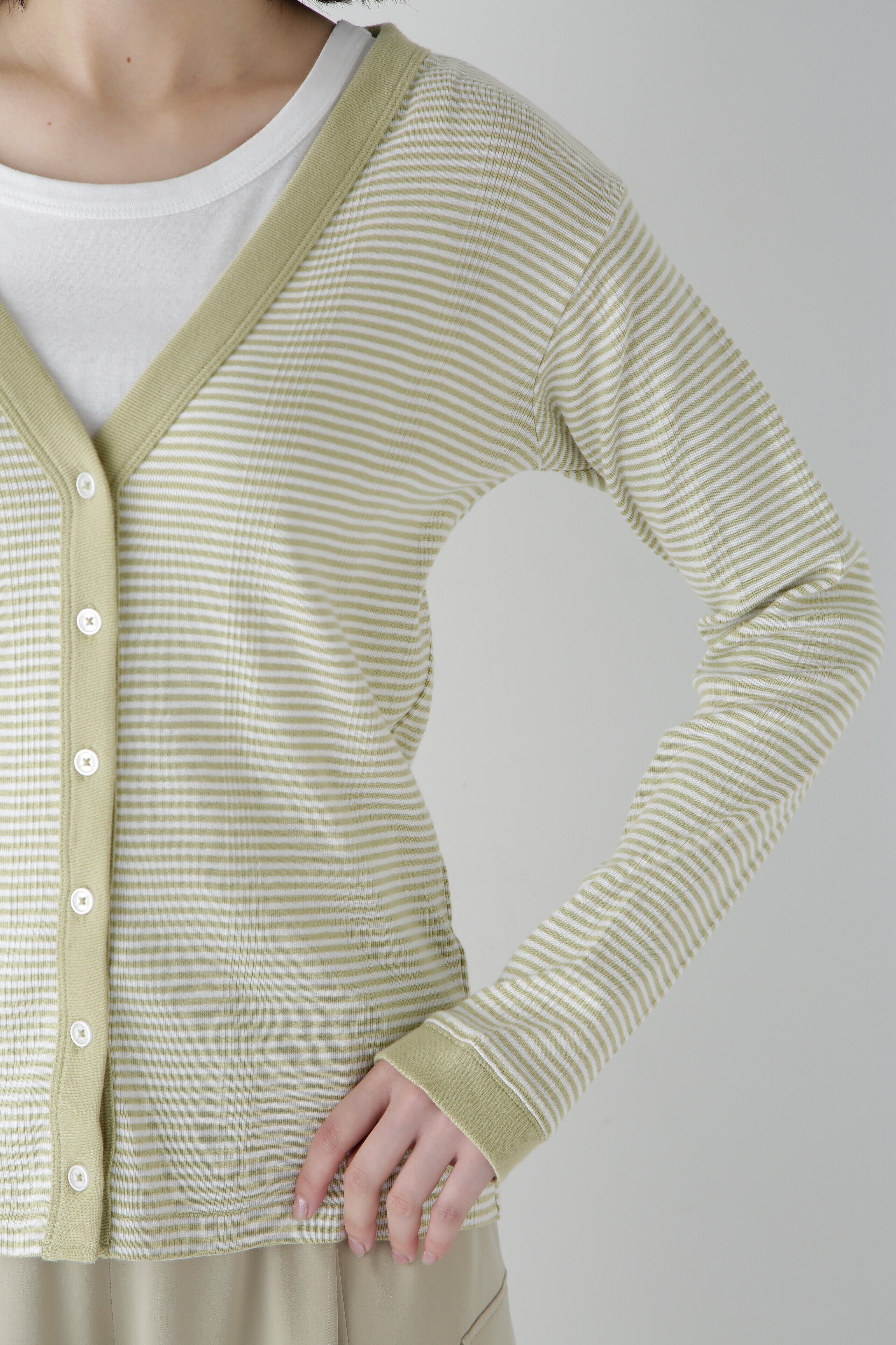  「◆パネルリブＶネックカーディガン」|Tシャツ・カットソー|