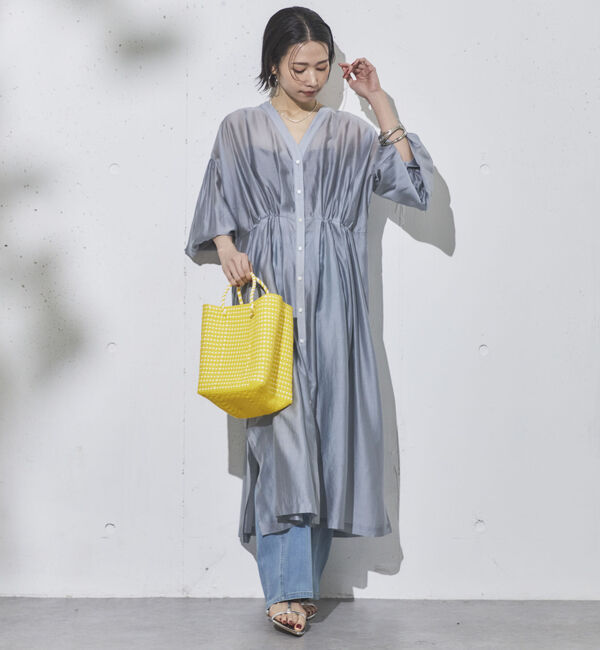Doux archives「シアーギャザーシャツワンピース」|ワンピース|