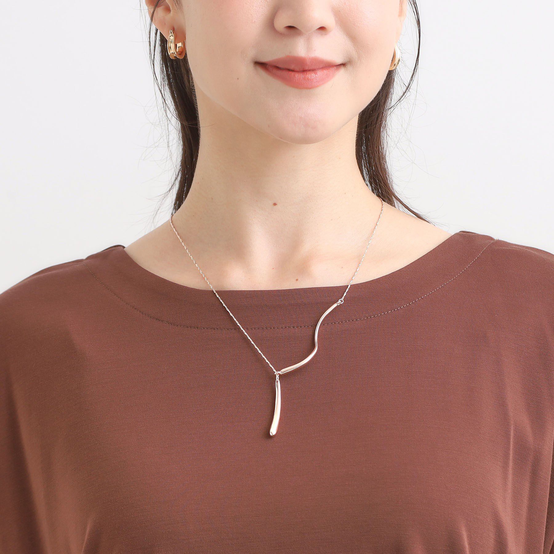 SHOO･LA･RUE「ウェーブメタルY字ネックレス」|ネックレス|