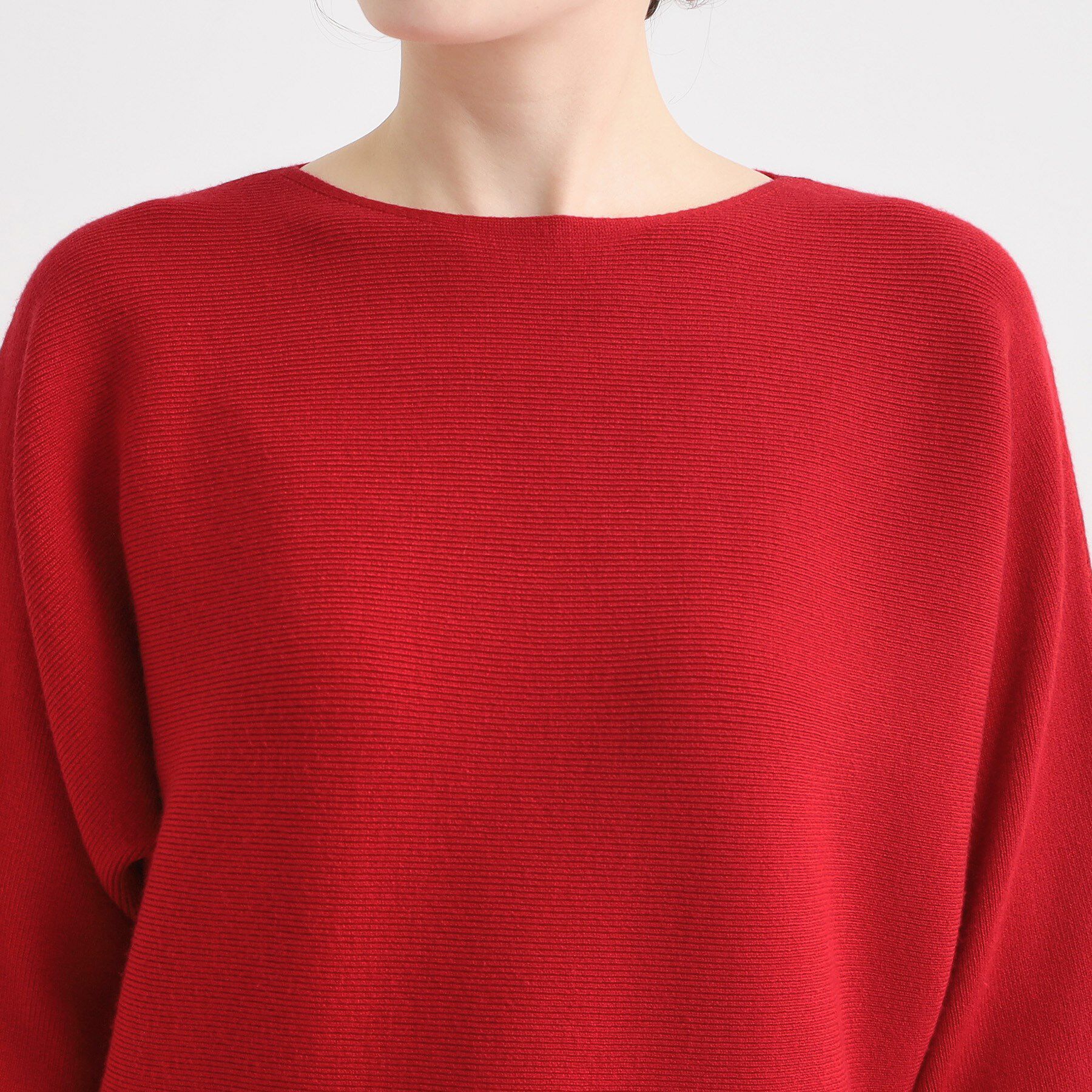 SHOO･LA･RUE「【洗濯機可】女性らしさ溢れる もちもちタッチが心地よい ドルマンニット」|ニット・セーター|