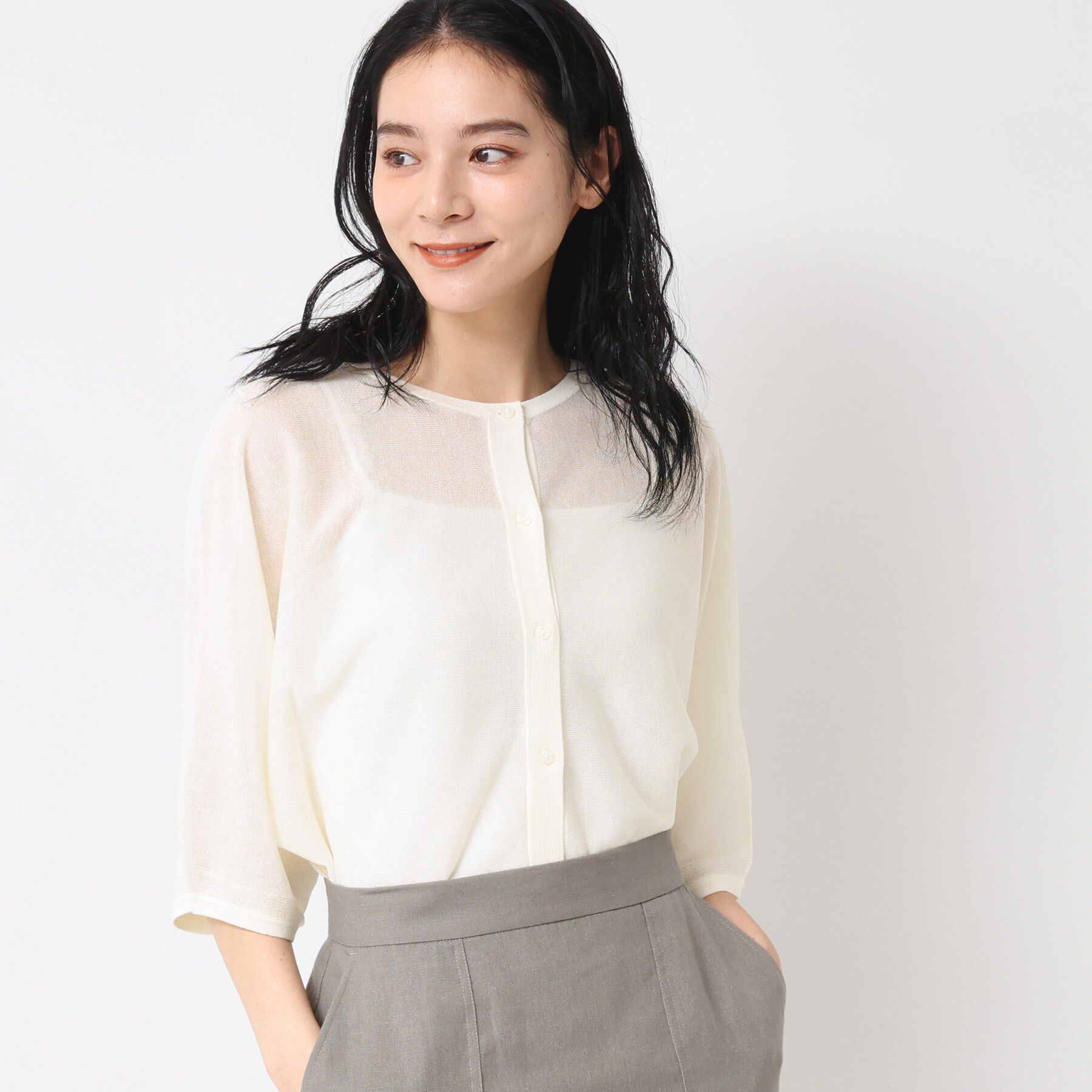 Dessin「【前後2WAY・洗える】シアーカーディガン」|カーディガン|