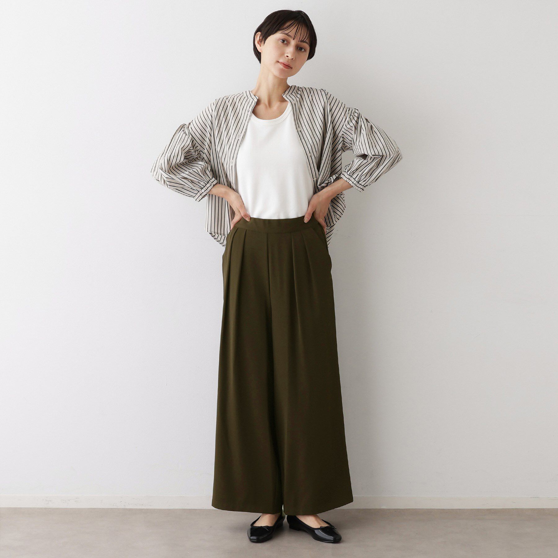 Dessin「【セットアップ可・洗える】ダブルタックワイドパンツ」|その他|