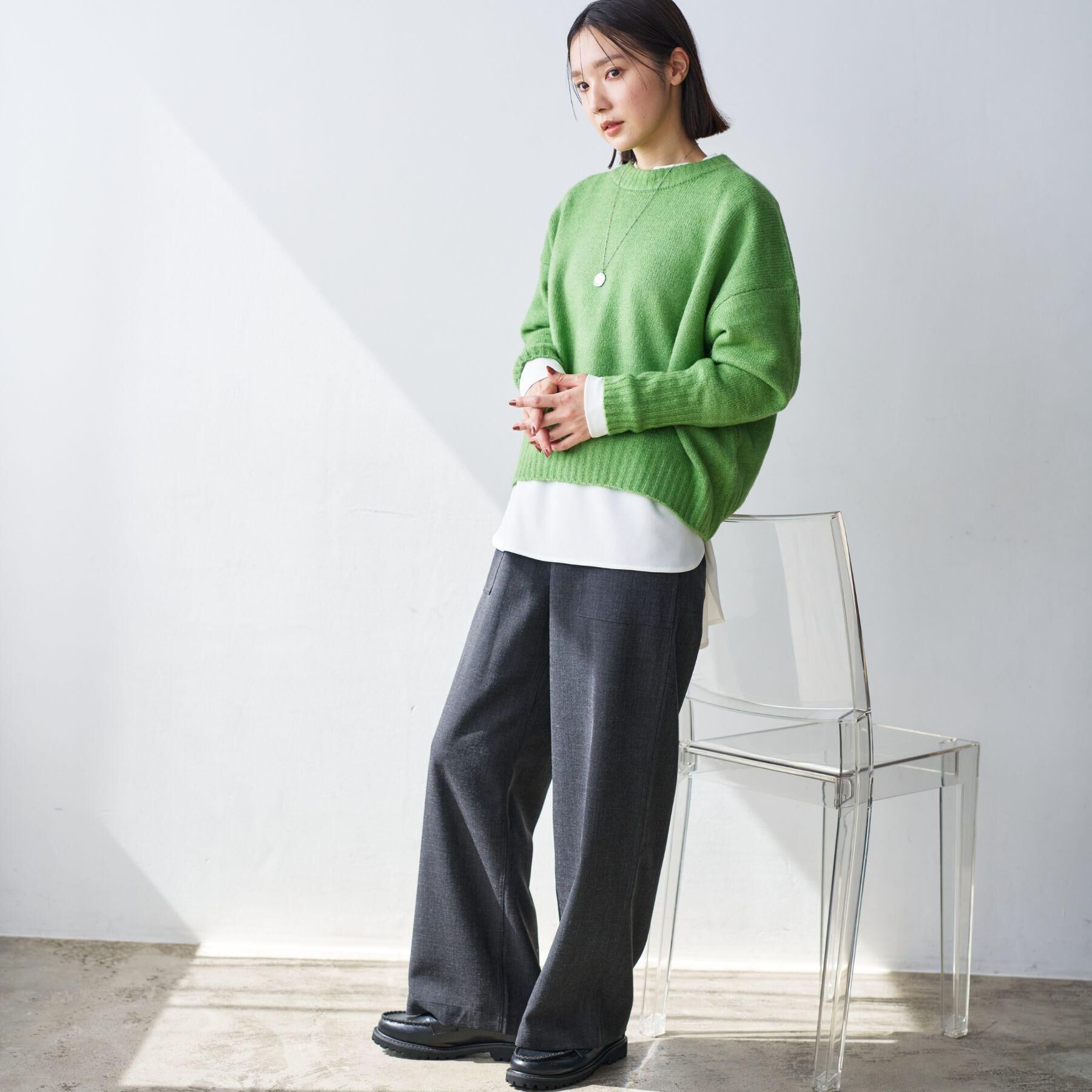 Dessin「【体型カバー・洗える】ドロップショルダーブラウス」|シャツ・ブラウス|