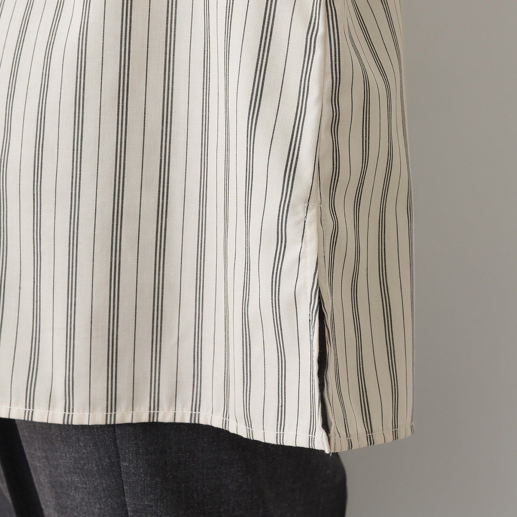 Dessin「【洗える】ストライプカフス袖ブラウス」|シャツ・ブラウス|