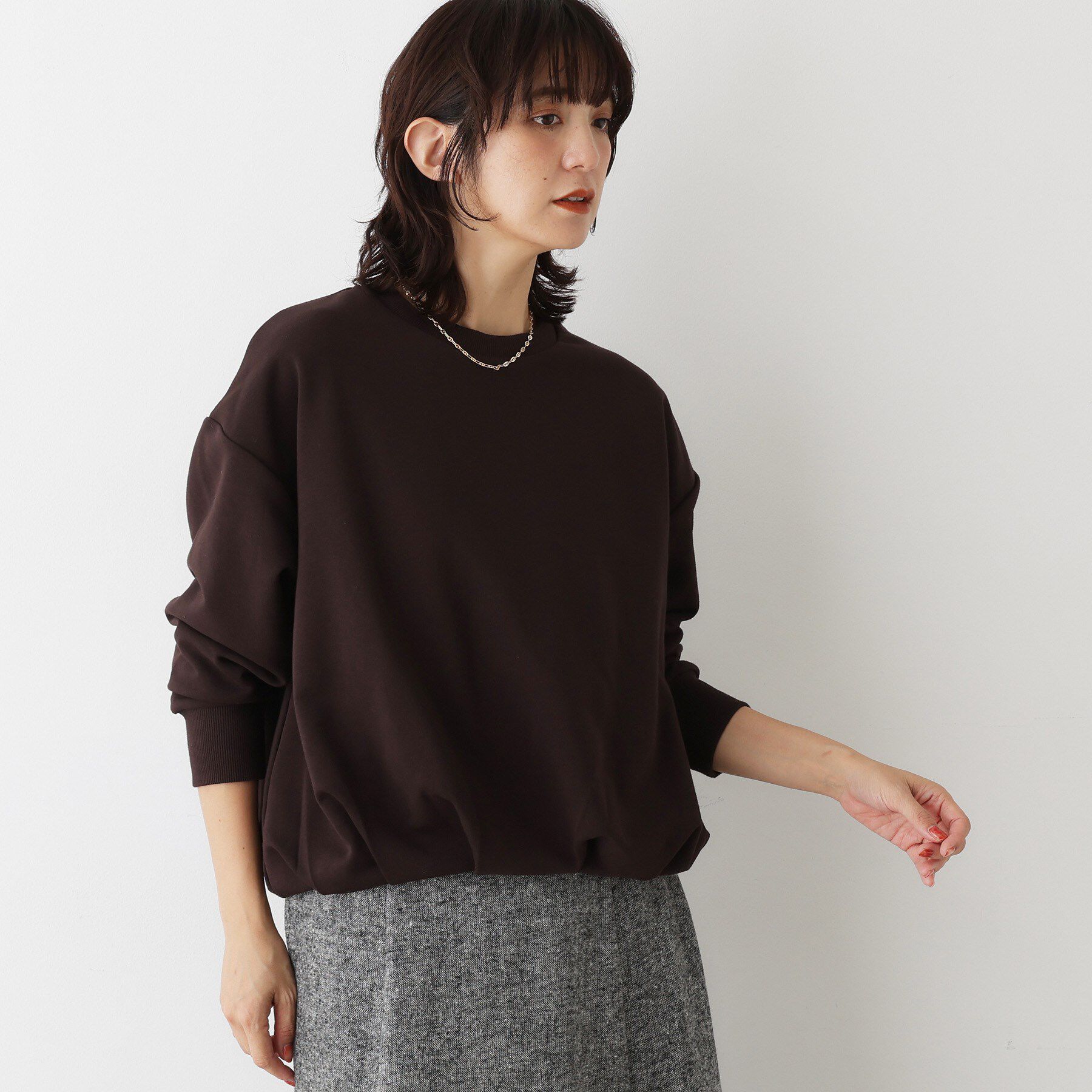 Dessin「【洗える】バルーンシルエットミニ裏毛プルオーバー」|Tシャツ・カットソー|