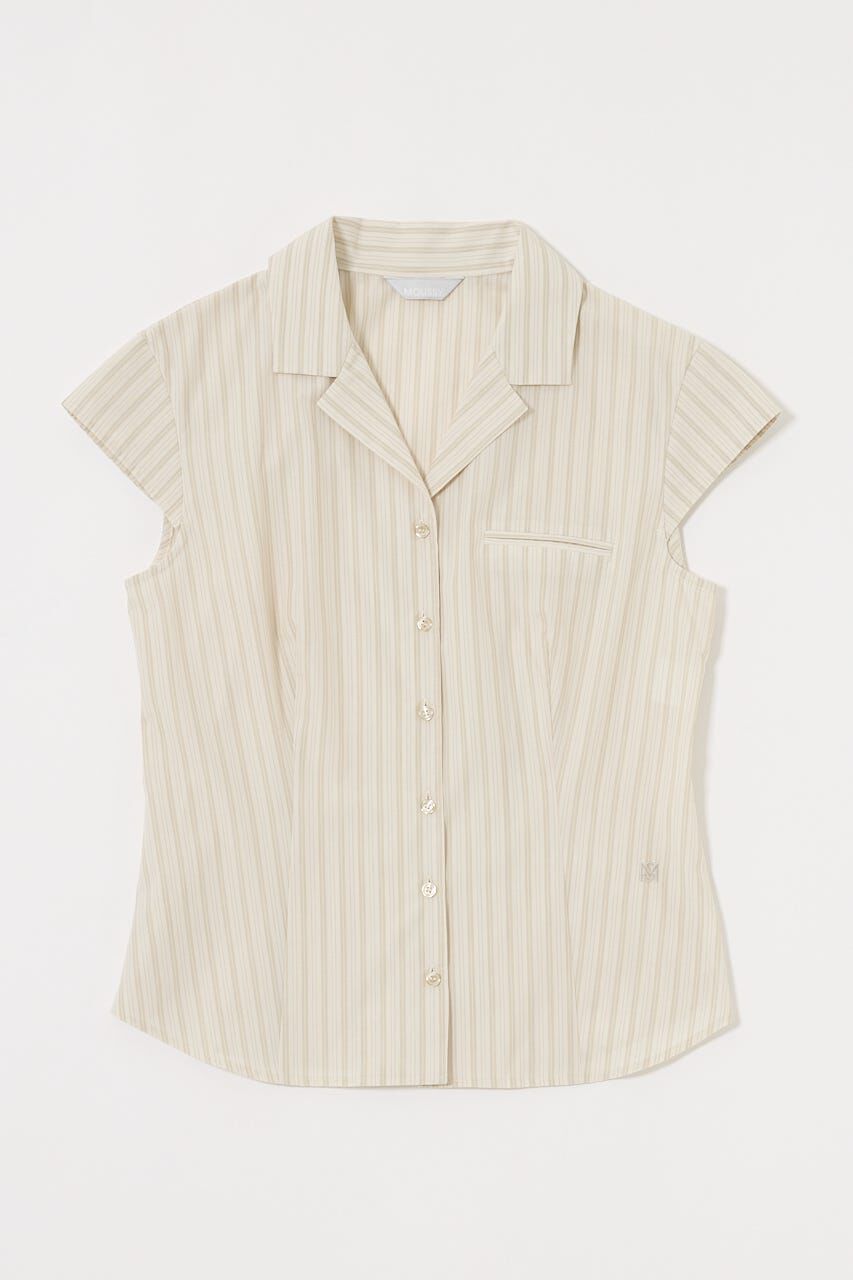 MOUSSY「MICRO SLEEVE SHIRT ブラウス」|シャツ・ブラウス|柄BEG5