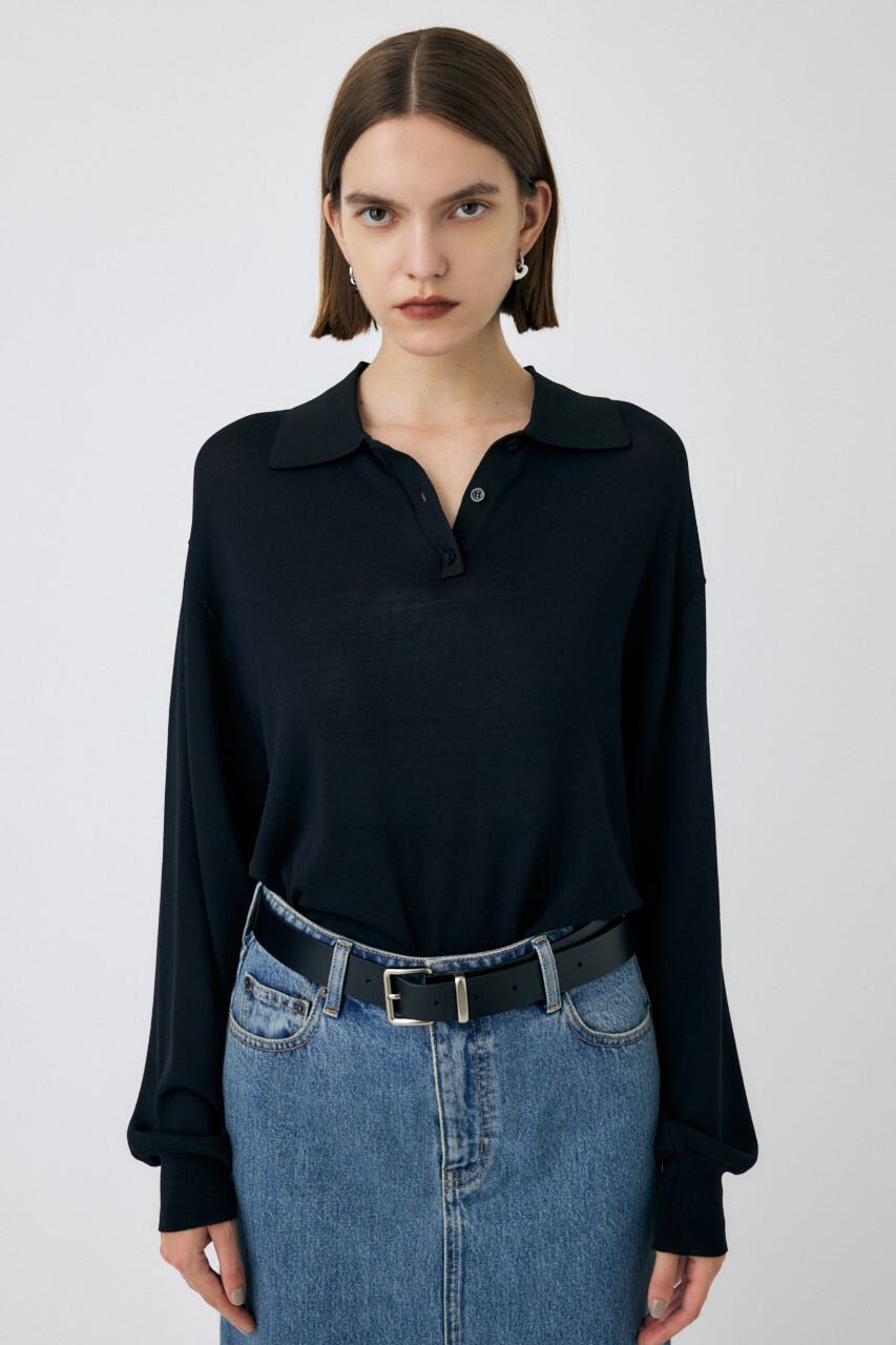 MOUSSY「BORDER KNIT ポロ」|ニット・セーター|